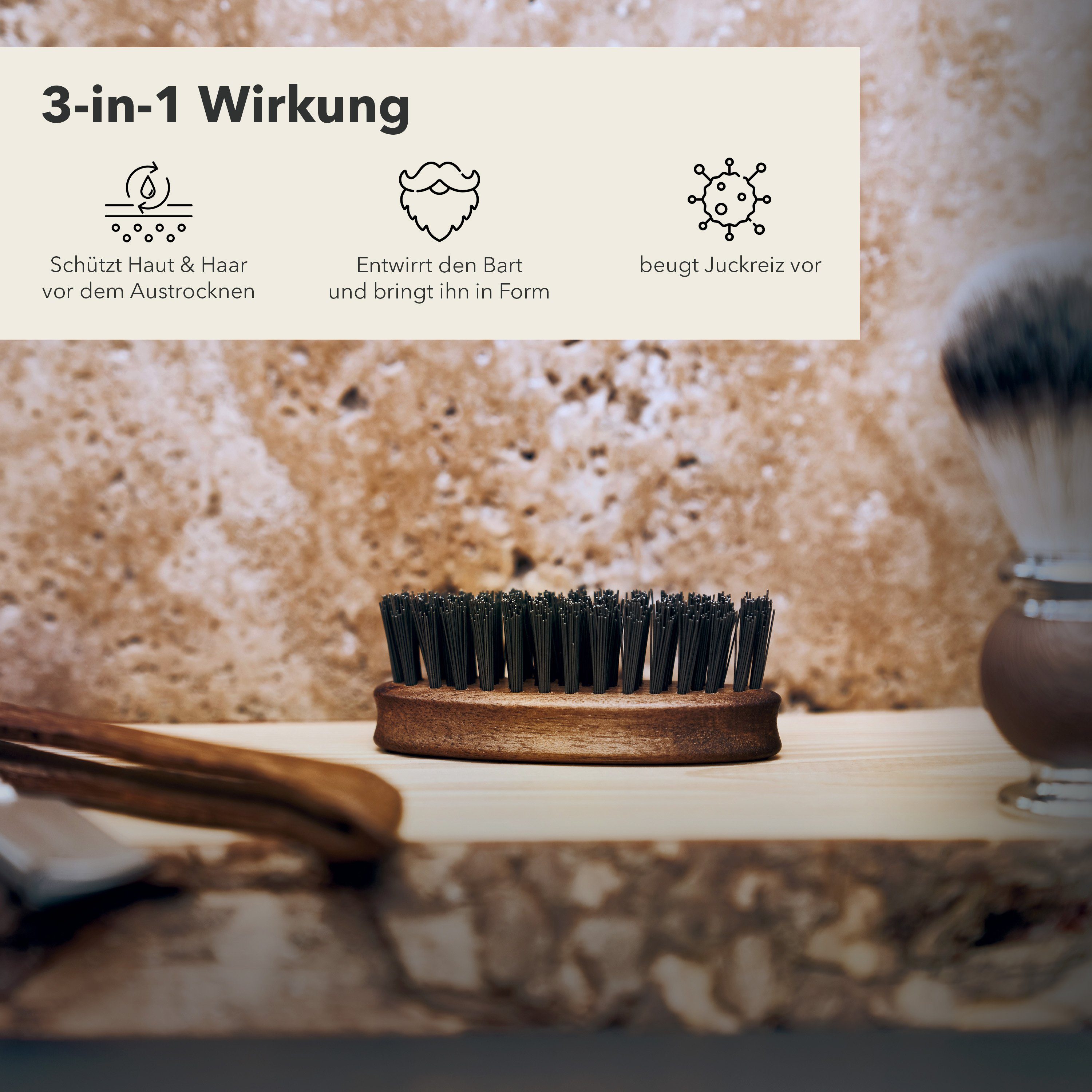 Form Entwirrt Made in - ihn Germany bringt den Störtebekker und Bart in Bartbürste