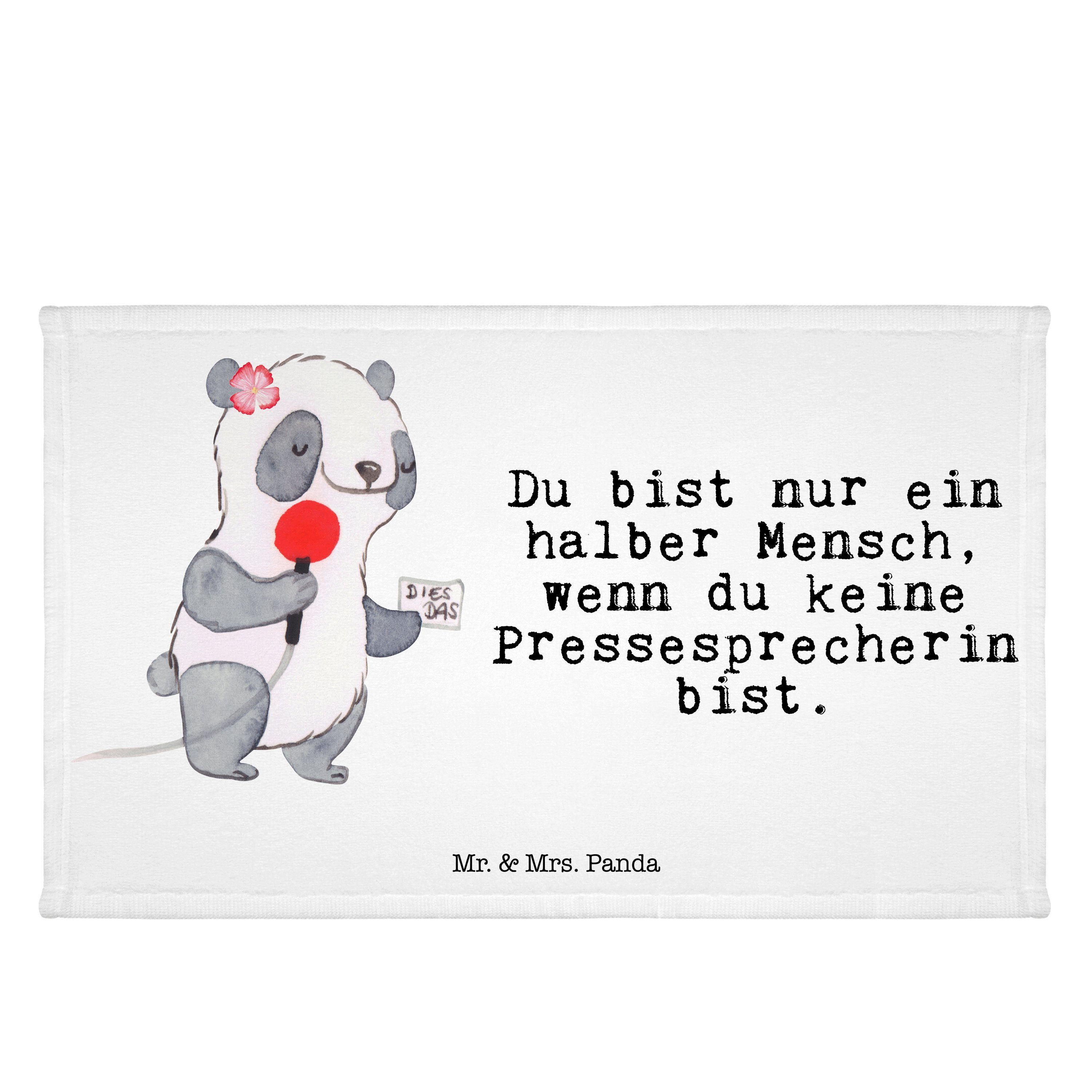 Mr. - Geschenk, Pressesprecherin Weiß mit Sport Reisehandtuch, Han, Handtuch Panda (1-St) Herz - & Mrs.
