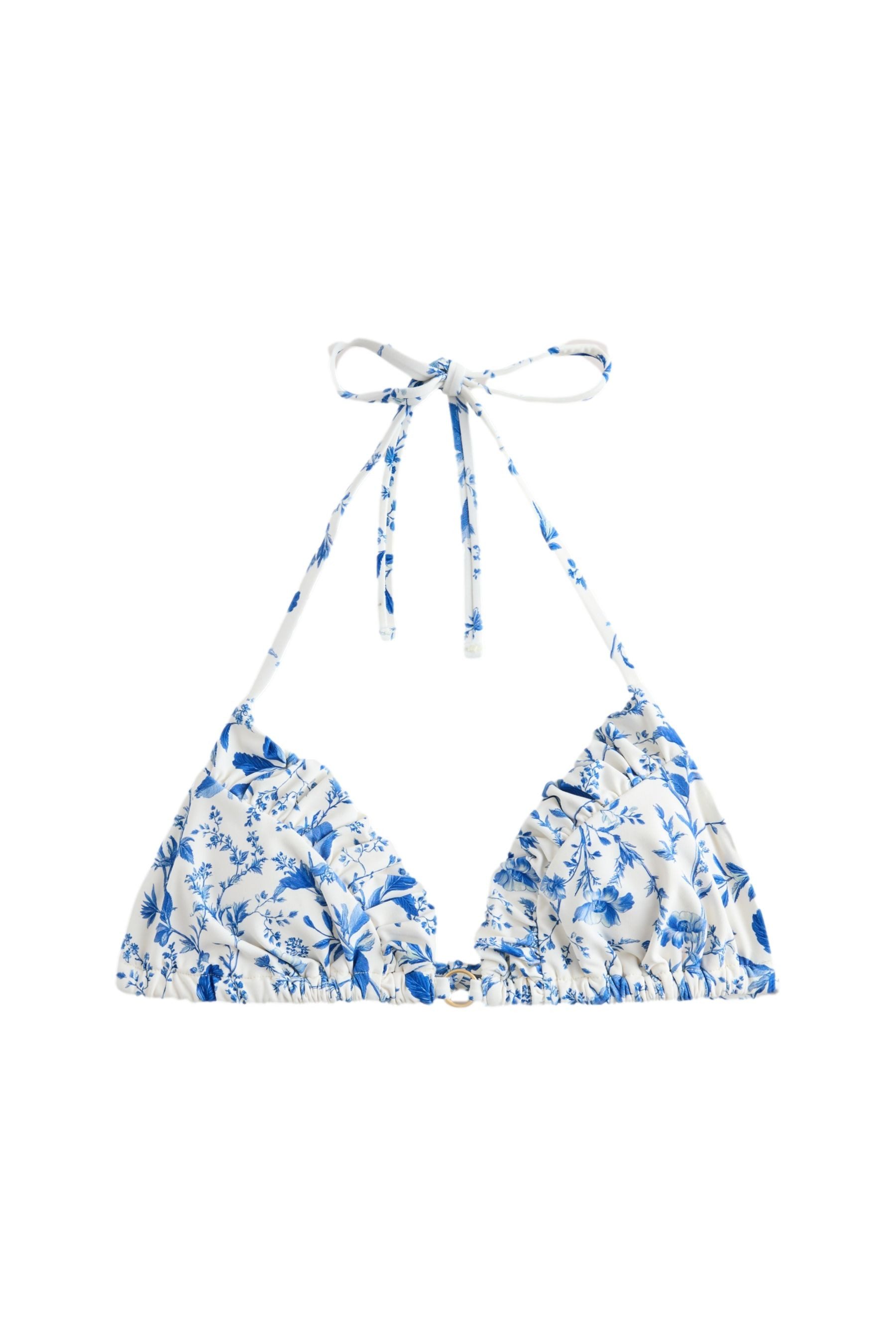 Triangel-Bikini-Top Geraffte Triangel-Bikinioberteil