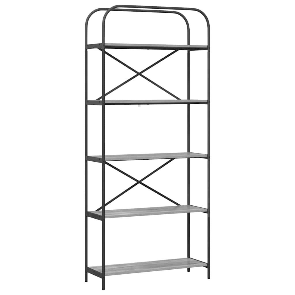 vidaXL Bücherregal Bücherregal Graues Sonoma 80 x 30 x 183 cm Holzwerkstoff, 1-tlg.