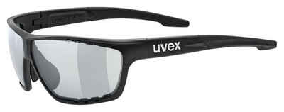 Uvex Sportbrille, (1-St), uvex Unisex – Erwachsene, sportstyle 706 V Sportbrille, selbsttönend black mat/smoke