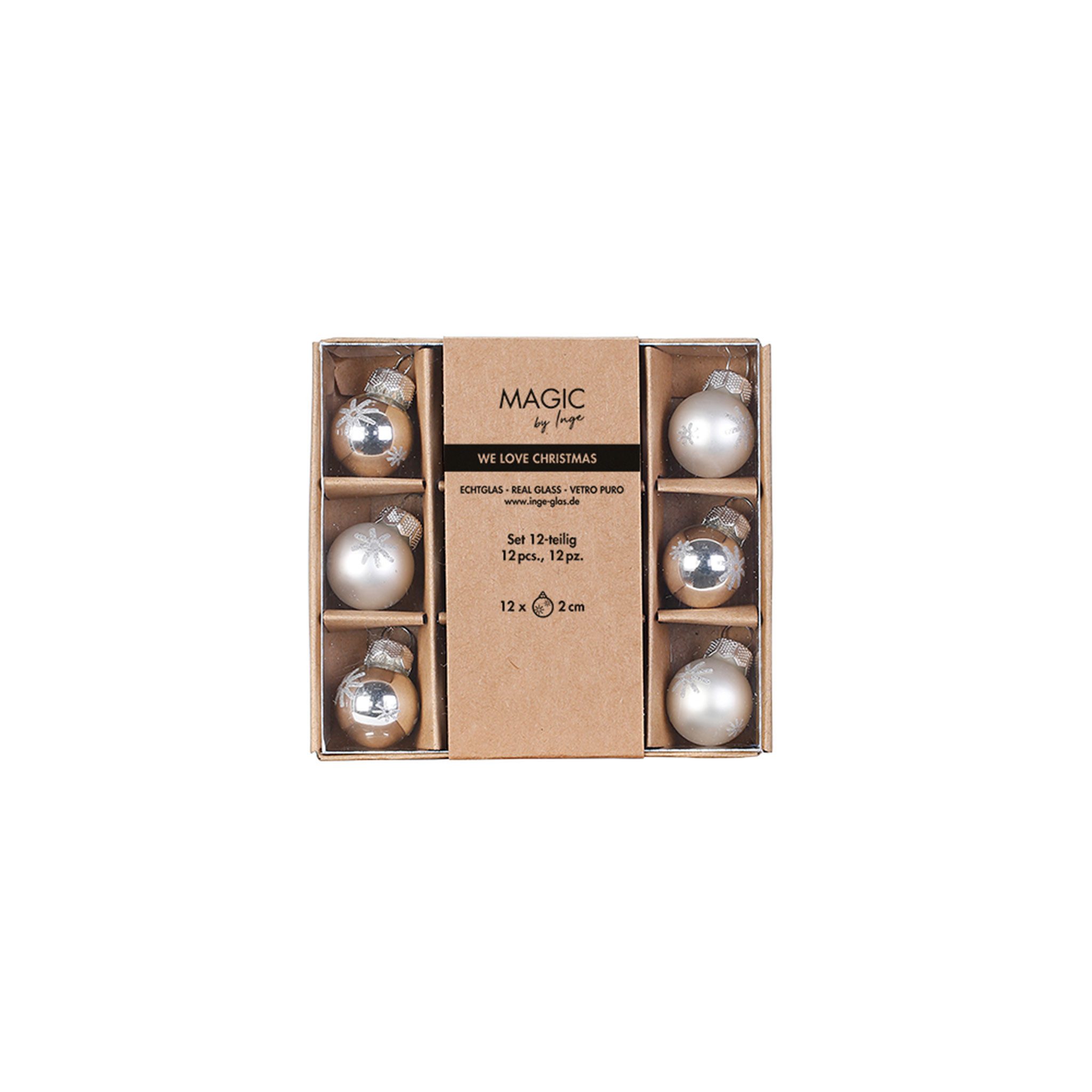 MAGIC by Inge Weihnachtsbaumkugel, Weihnachtskugeln Glas 2cm Schneeflocken günstig online kaufen