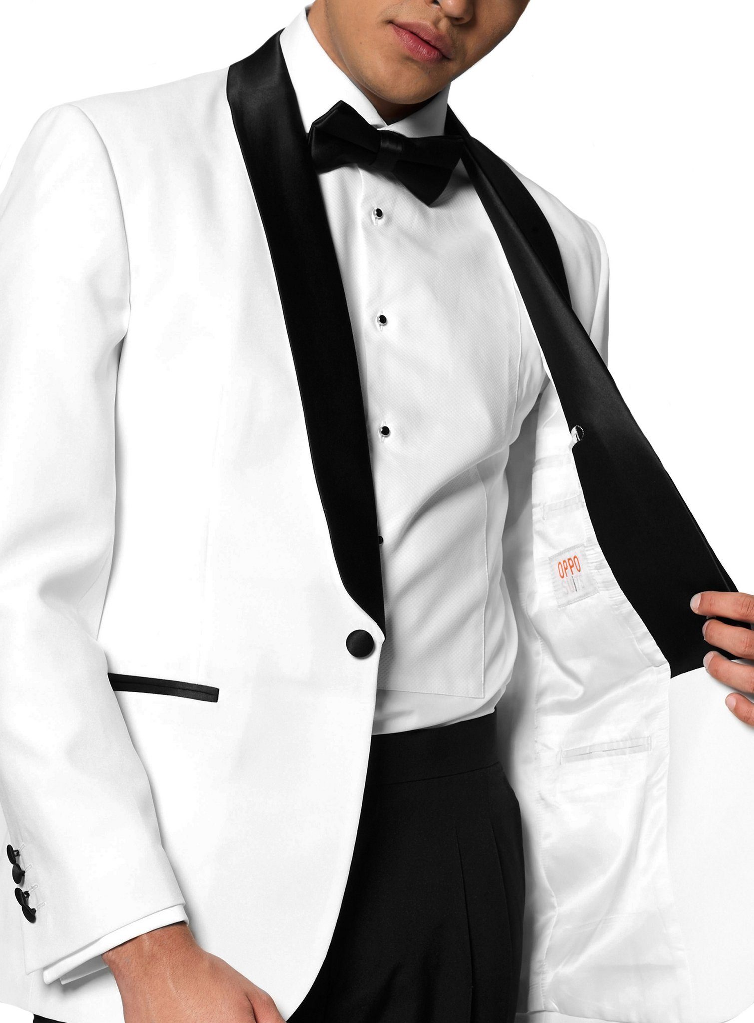 Opposuits Anzug Tuxedo Smoking - Karneval Faschingskostüm Herren Oberstylischer Smoking Anzug in Perlweiß