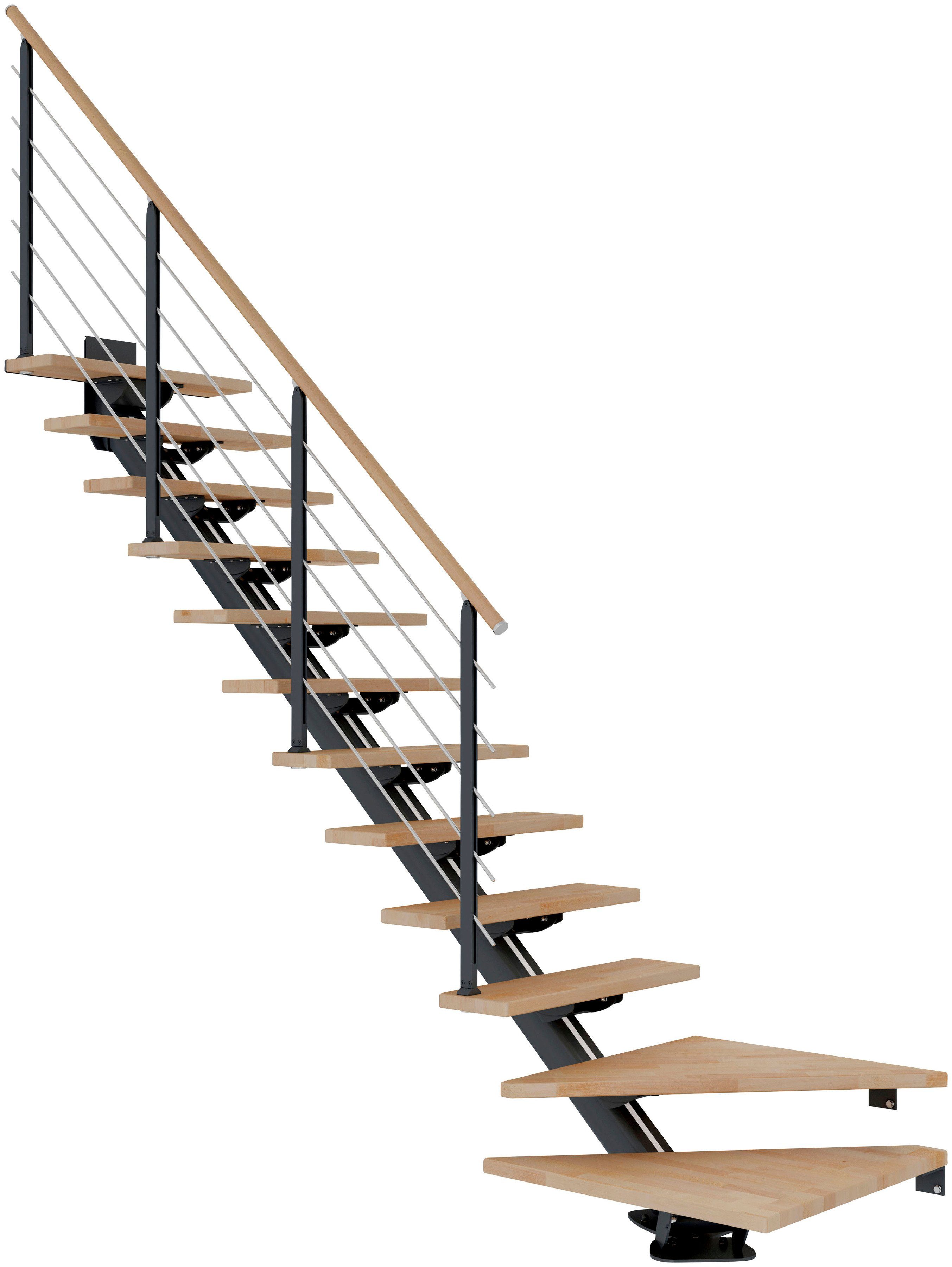Stufen offen, Pfosten Holzkomponenten 315 pulverbeschichtet cm, bis Sydney, geölt, Dolle und Mittelholmtreppe Geschosshöhen Unterkonstruktion für