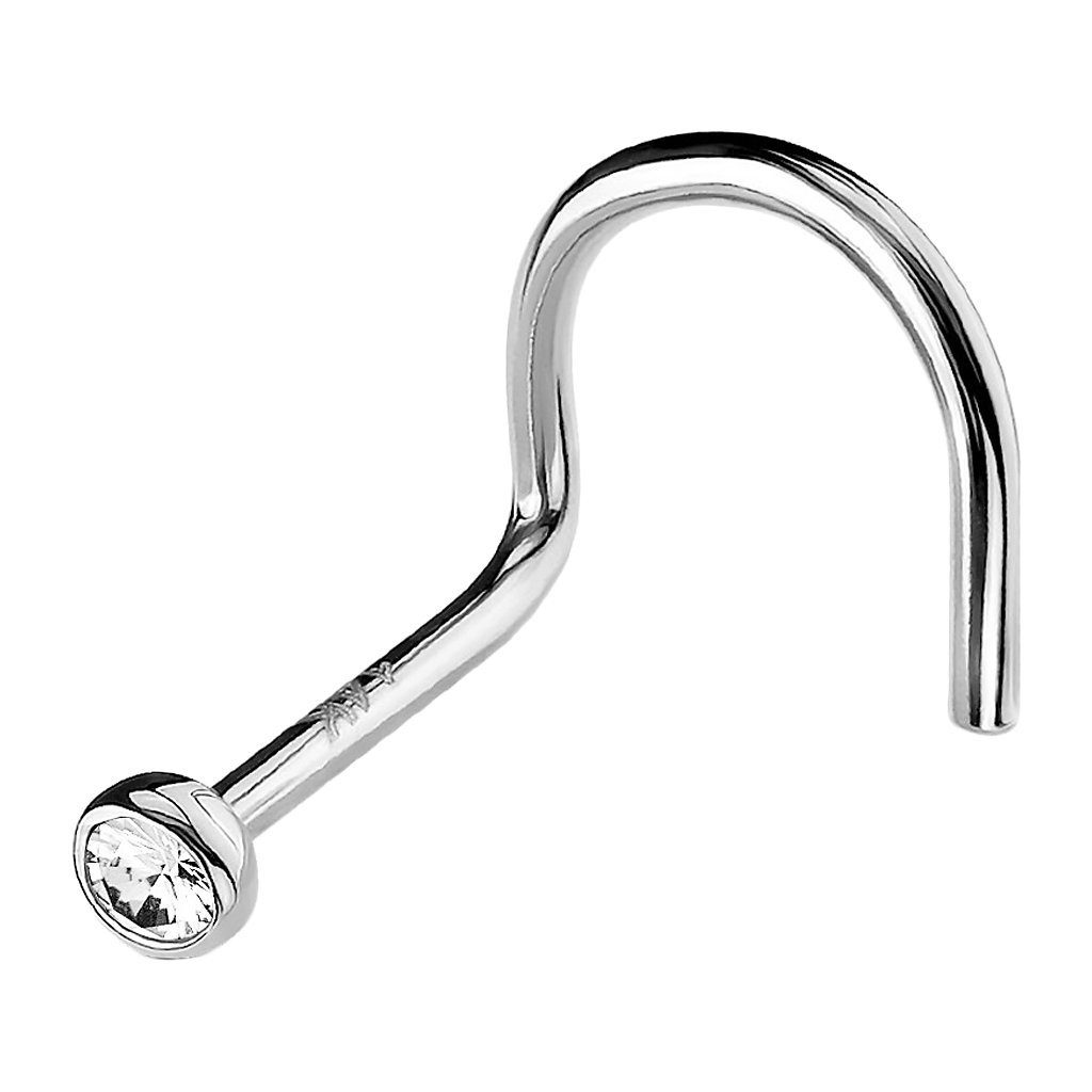 Taffstyle Nasenpiercing Piercing Nase Ohr Lippe Gold mit Zirkonia Weiß, Sta günstig online kaufen