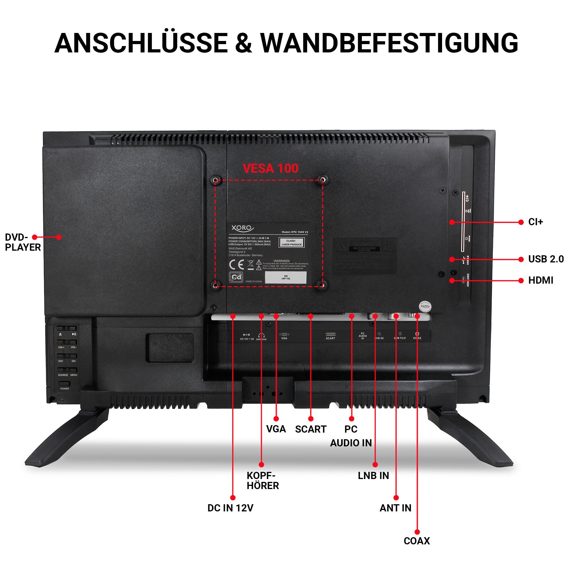 Xoro HTC 1949 V2 LCD-LED Fernseher (47 c...