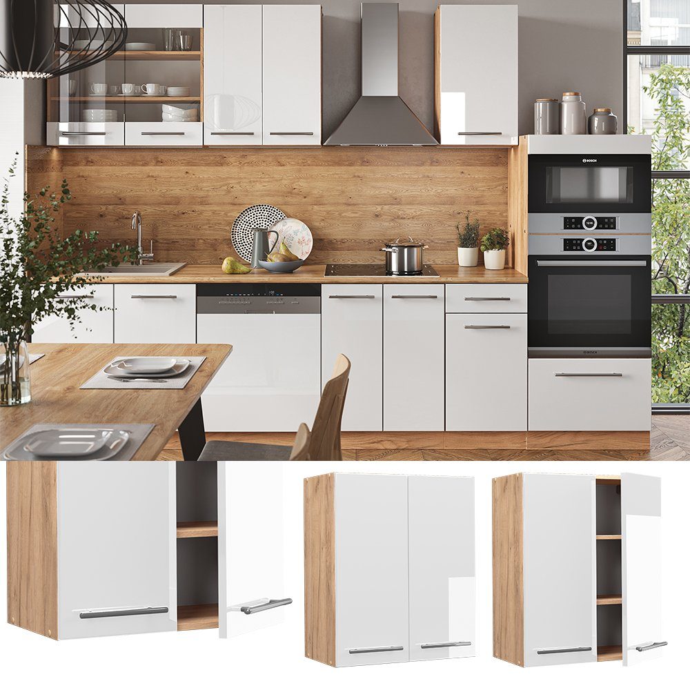 Vicco Hängeschrank Fame-Line, Weiß Hochglanz/Goldkraft Eiche, günstig online kaufen