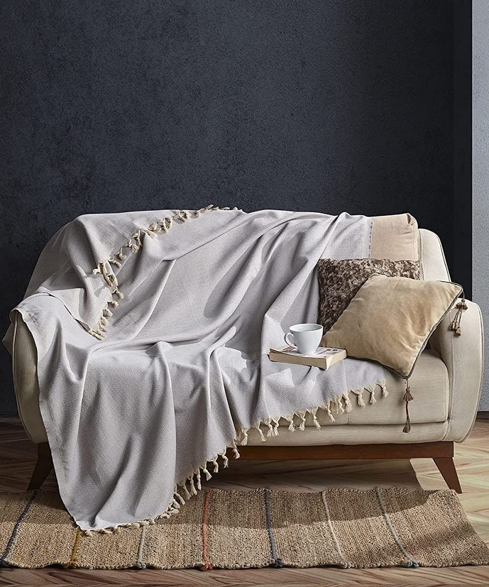 Bett, extra Sofa, Tagesdecke Tagesdecke 165 Baumwolle, Nomade BOHORIA® für werden. x Outdoor Kann 100% und Indoor Cloud groß Stuhl, BOHORIA, 220cm, genutzt