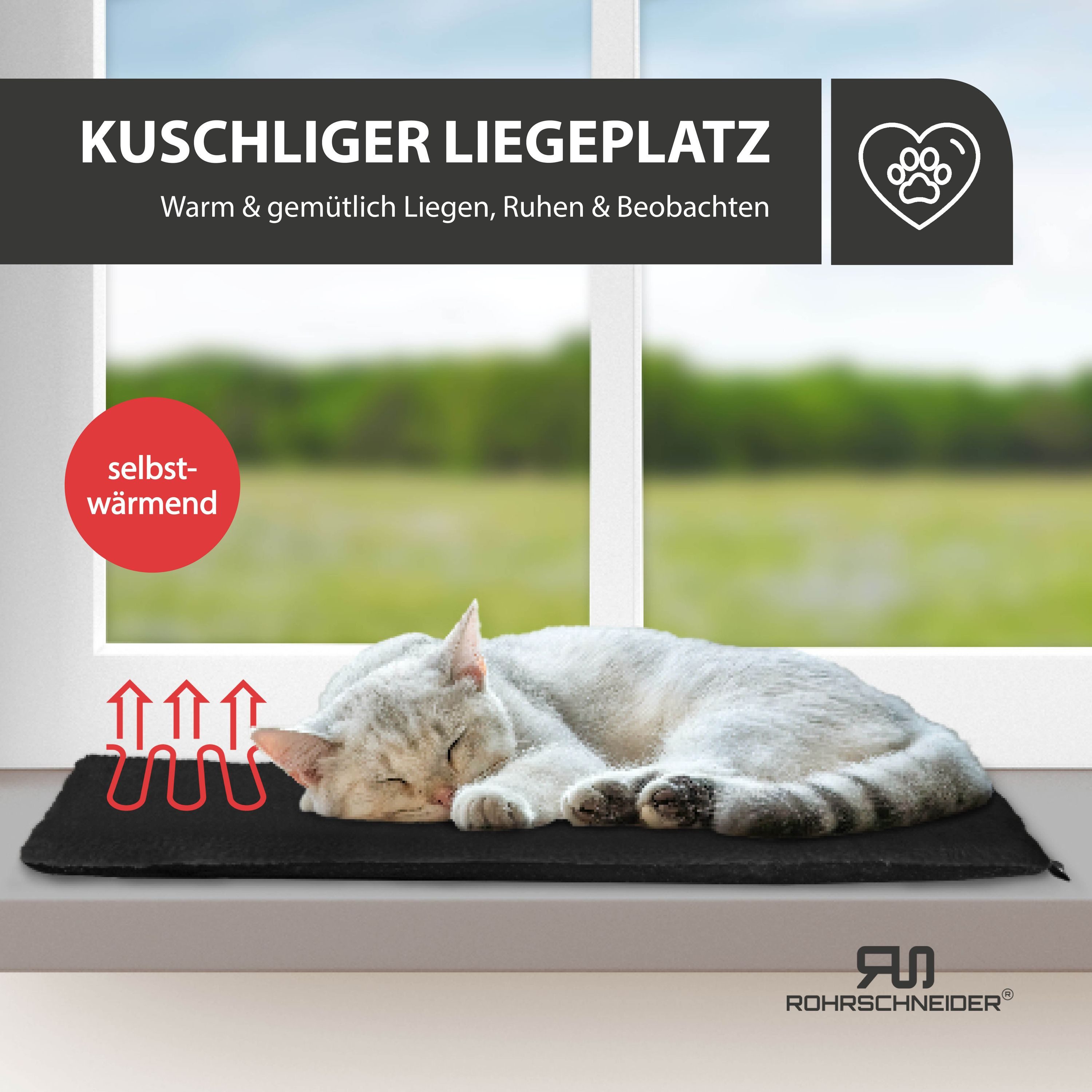 Rohrschneider Tierbett Katzen Fensterliege Plüsch selbstwärmende Katzendecke Katzenbett – Bild 5 von 5
