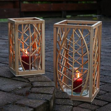 MARELIDA Laterne Laterne aus Rattan Windlicht mit Glaseinsatz Kerzenhalter H: 45,5cm (1-St)