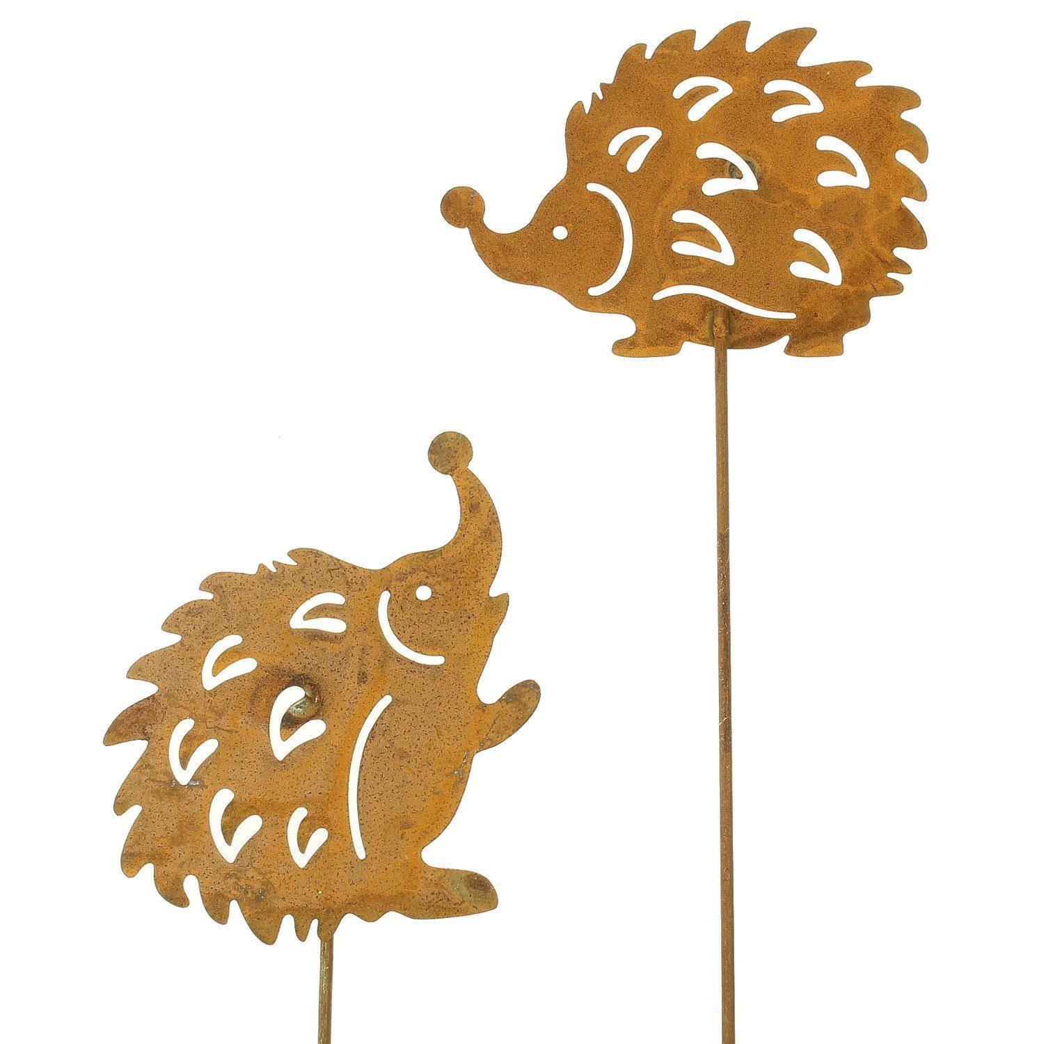 Macosa Home Gartenstecker Igel 2er Set Rost 20 cm Rostig Echtrost Beetsteck günstig online kaufen