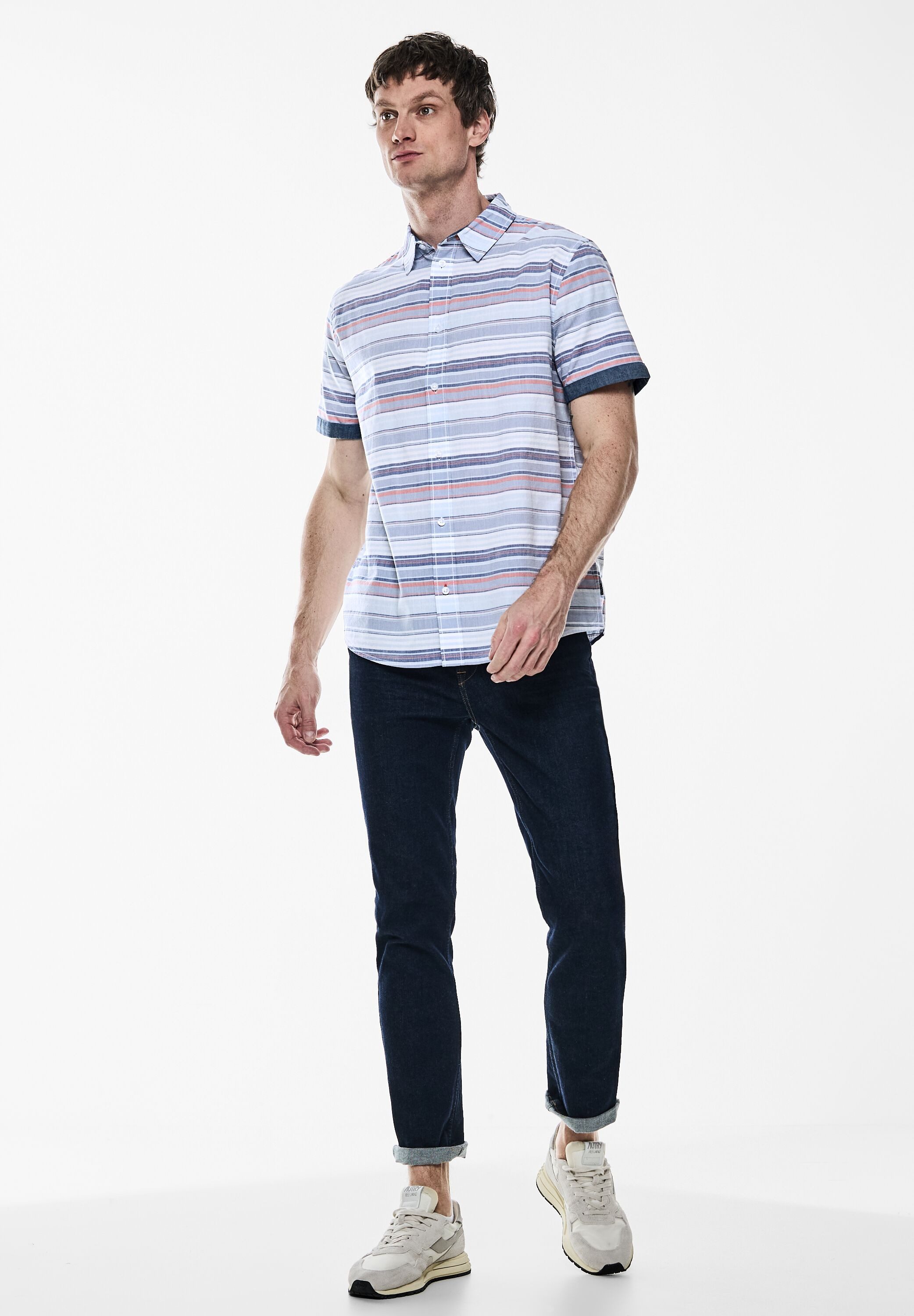 STREET ONE MEN Kurzarmhemd aus reiner Baumwolle