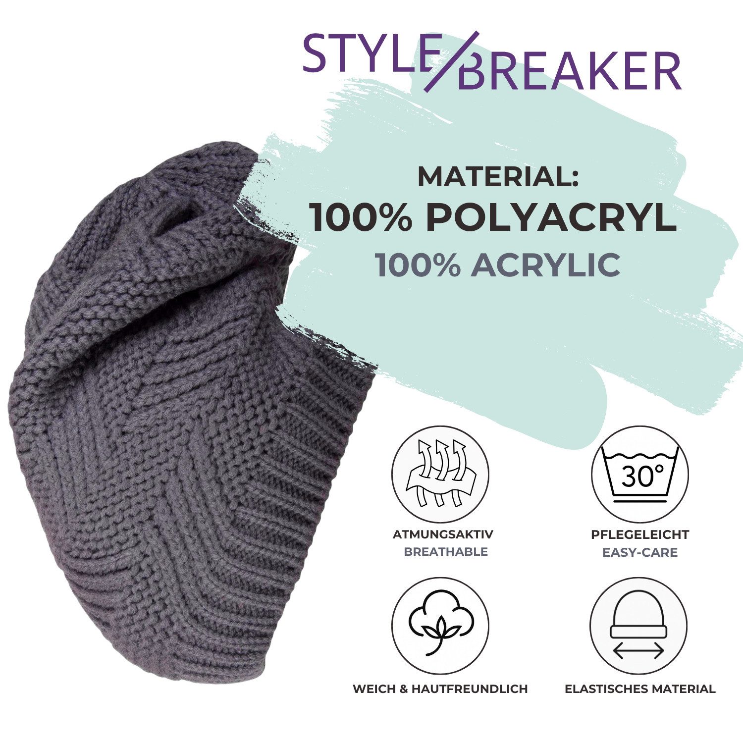 styleBREAKER Strickmütze Strick Beanie Mütze mit Struktur (1-St)