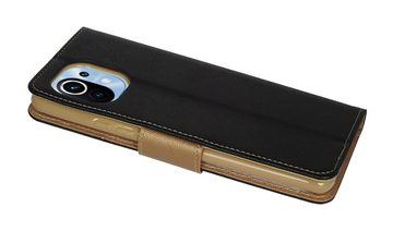 cofi1453 Handyhülle Buch Tasche "Fancy" kompatibel mit XIAOMI Mi 11, Kunstleder Schutzhülle Handy Wallet Case Cover mit Kartenfächern, Standfunktion Schwarz