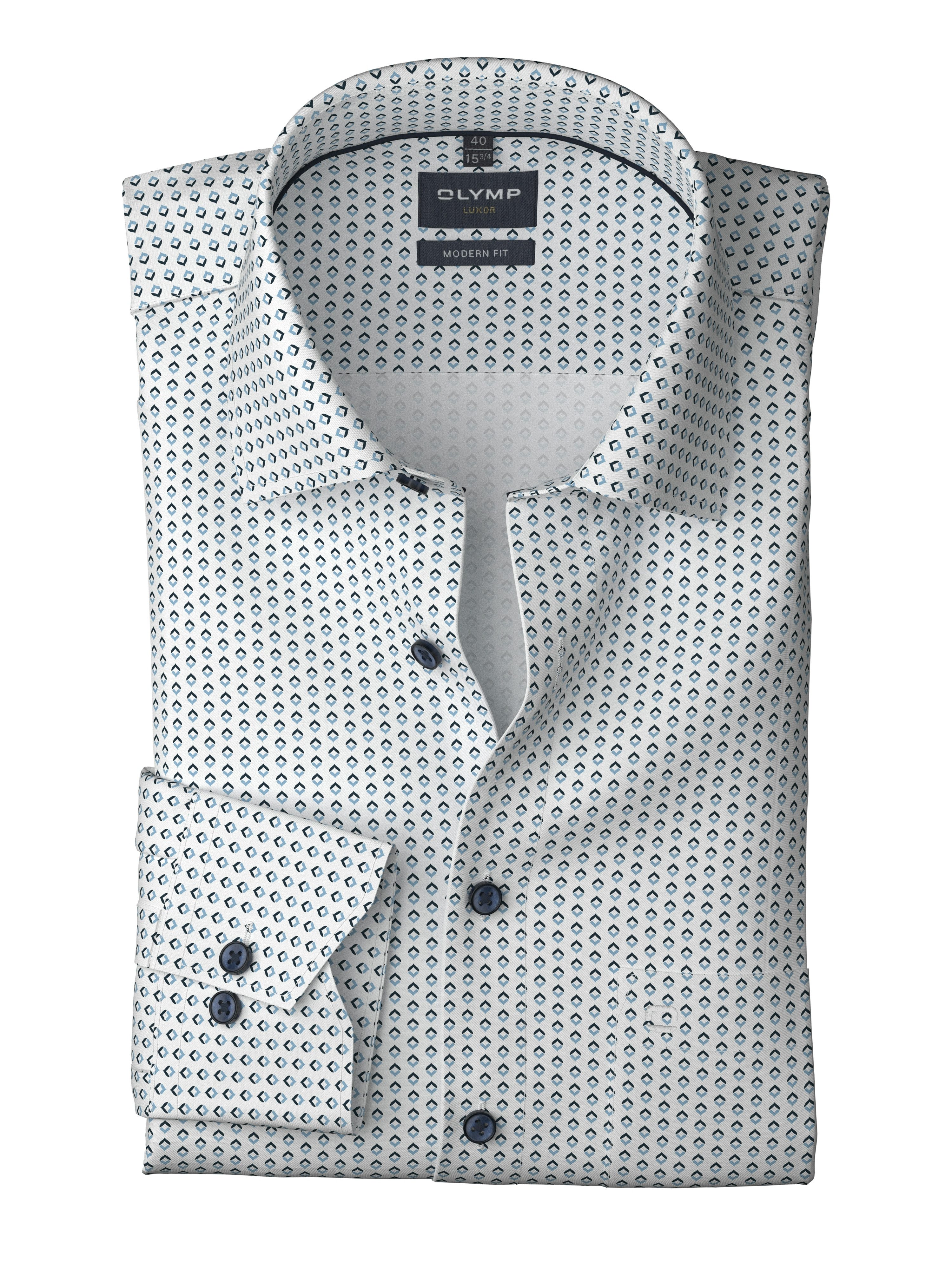 OLYMP Langarmhemd Luxor graphisches Muster, modern fit, Businesshemd, New-K günstig online kaufen