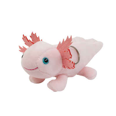 Uni-Toys Kuscheltier Schlüsselanhänger Axolotl rosa 15 cm Plüschlurch