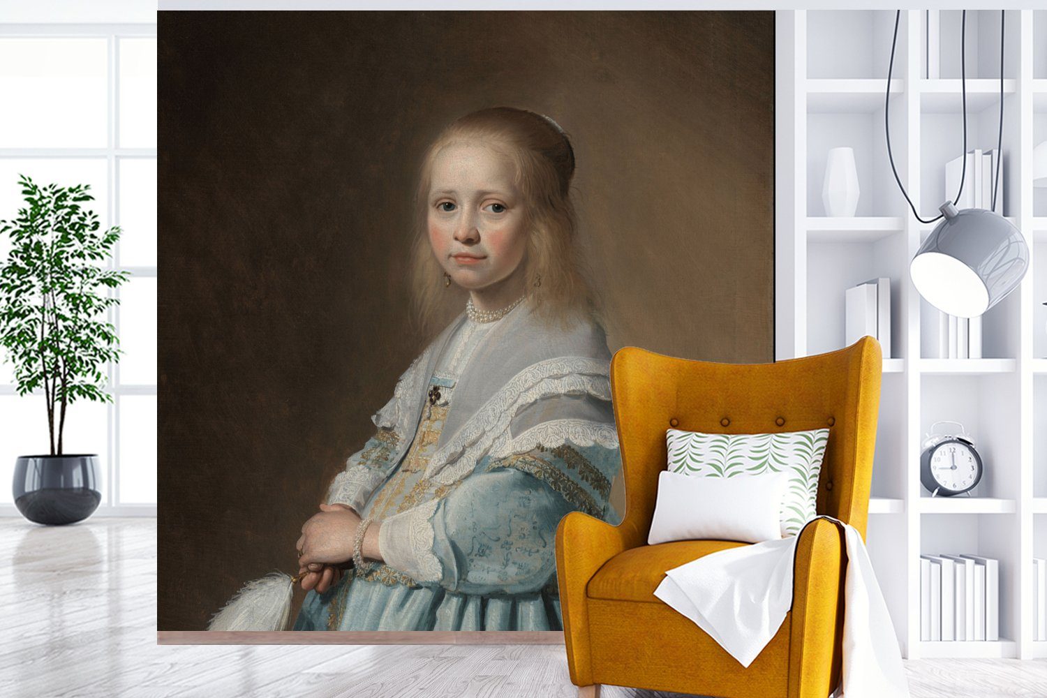 St), in Johannes für bedruckt, eines Schlafzimmer Blau Cornelisz., Fototapete Wohnzimmer Porträt MuchoWow von Matt, (4 - Vliestapete Gemälde Mädchens Fototapete Küche,