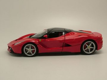 Bburago Modellauto Ferrari LaFerrari 2014 rot schwarz Modellauto 1:18 Bburago Deluxe, Maßstab 1:18