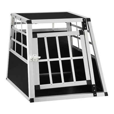 Juskys Tierreisebox Alu-Hundetransportbox in 4 versch. Größen: M, L, L-X, XL, Auto Hundebox robust und pflegeleicht, Gittertür verschließbar