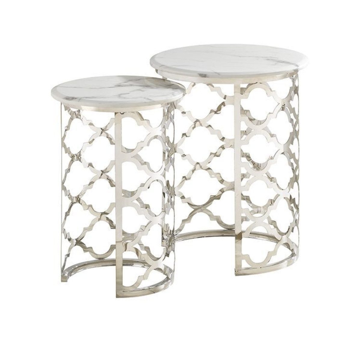 alesvelt Beistelltisch FORLI 2-teilig Ø50X55CM (2er Set), Marmoroptik