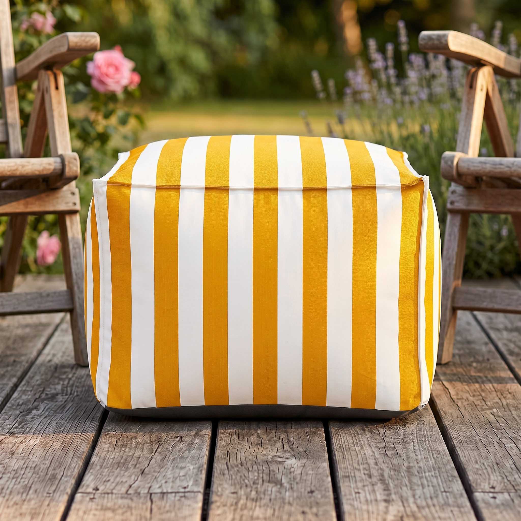 Muffo Sitzsack SOFT Outdoor Pouf für Garten, Balkon & Terrasse (Pouf Sitzsack), wasserabweisend, wetterbeständig, UV-beständig, Outdoor-geeignet