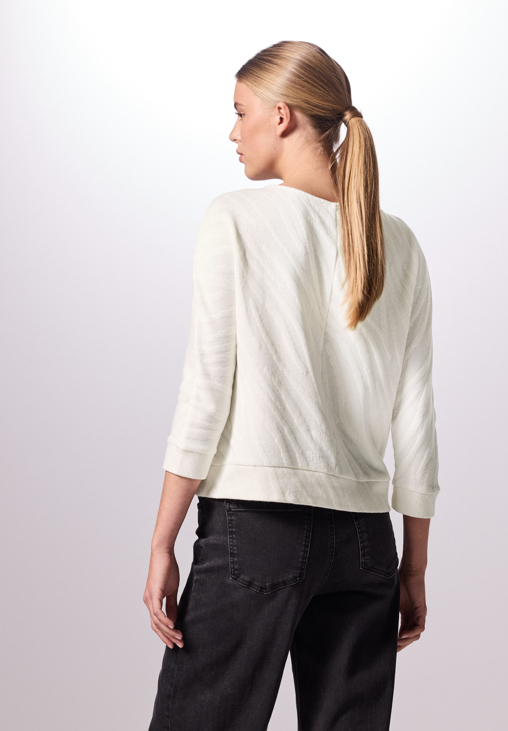 STREET ONE STUDIO T-Shirt aus elastischem Materialmix