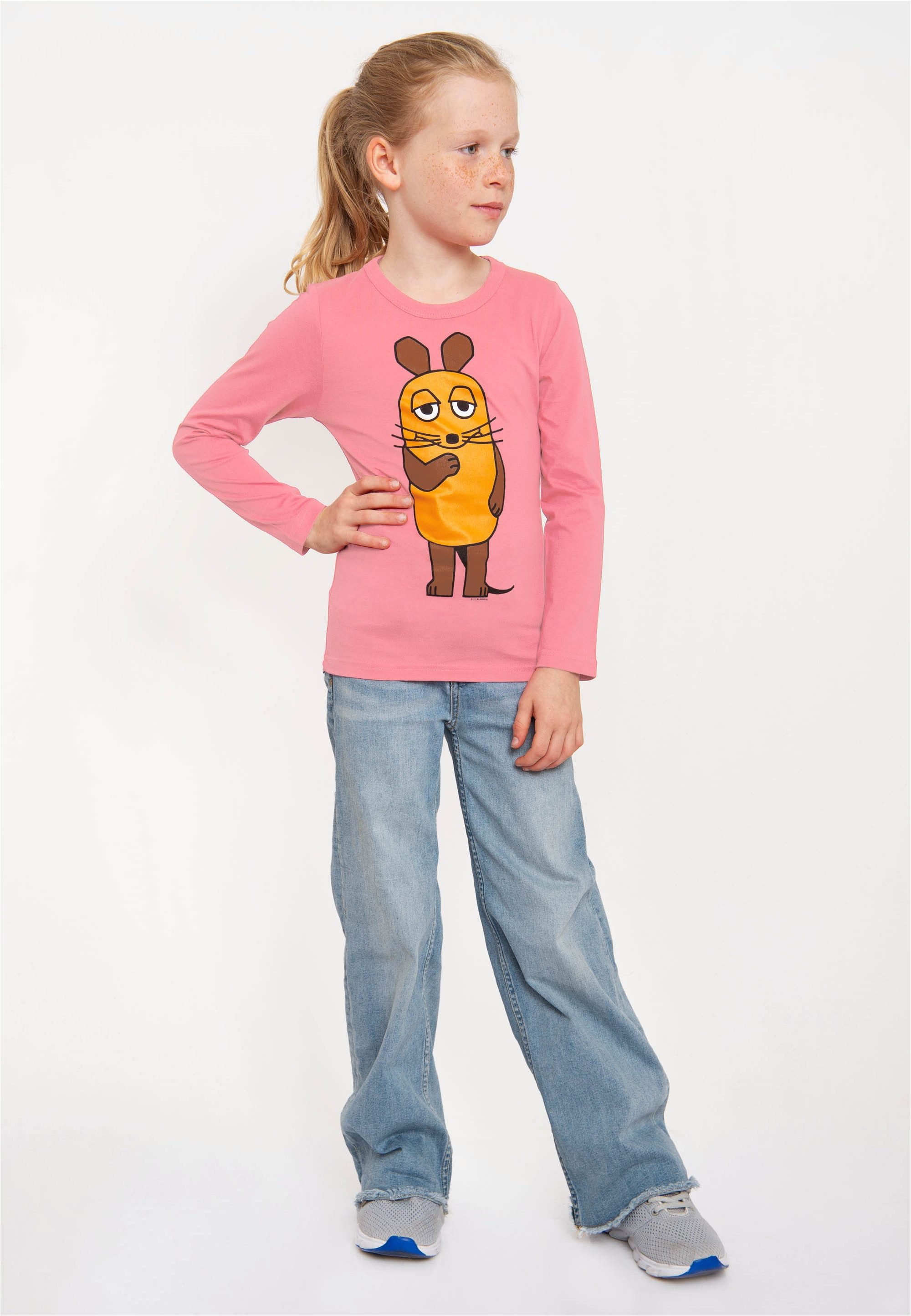 LOGOSHIRT Langarmshirt Die Sendung mit der Maus - Die Maus mit coolem Print