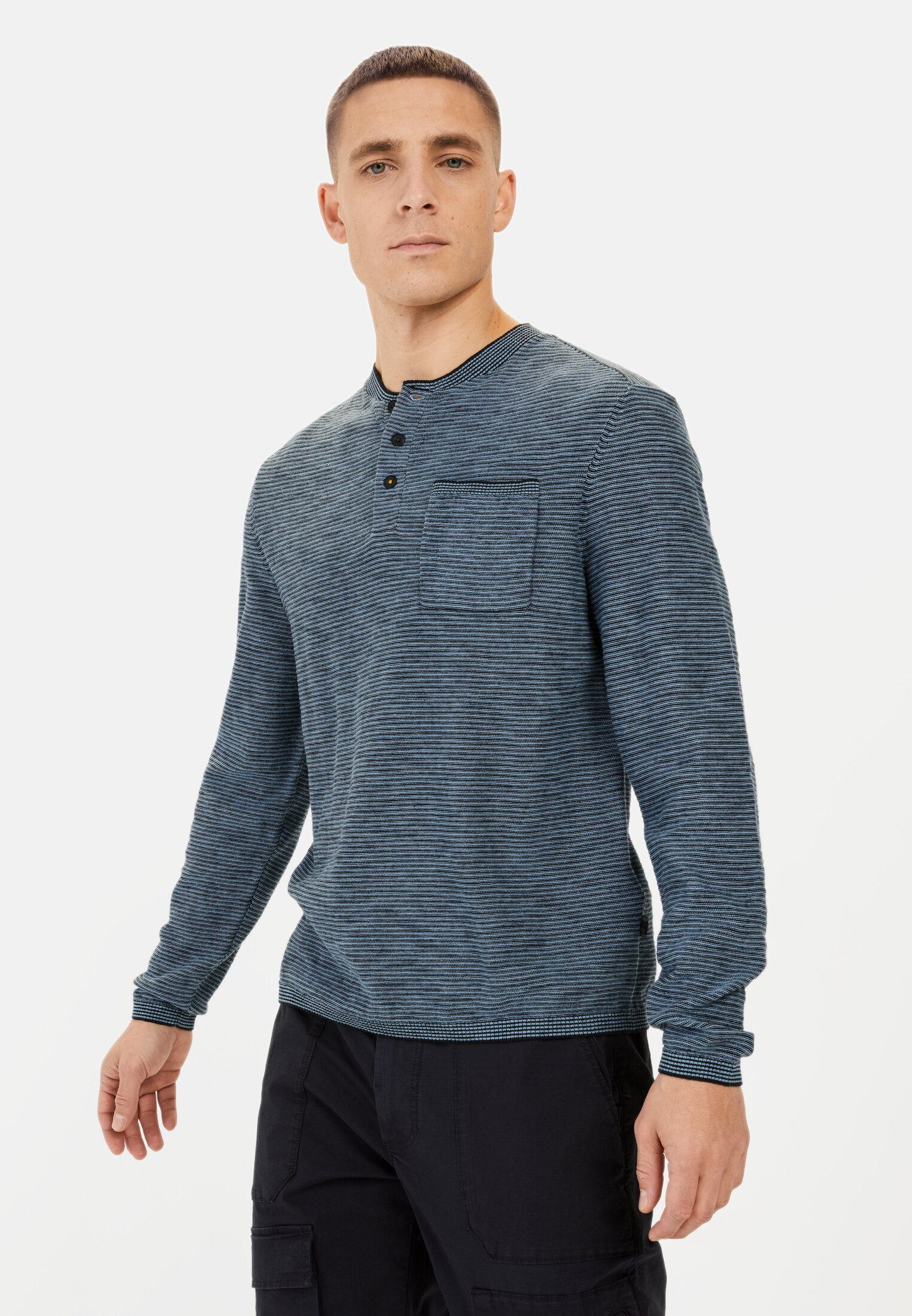 camel active Henleyshirt aus einem Baumwollmix Langarm Henley günstig online kaufen