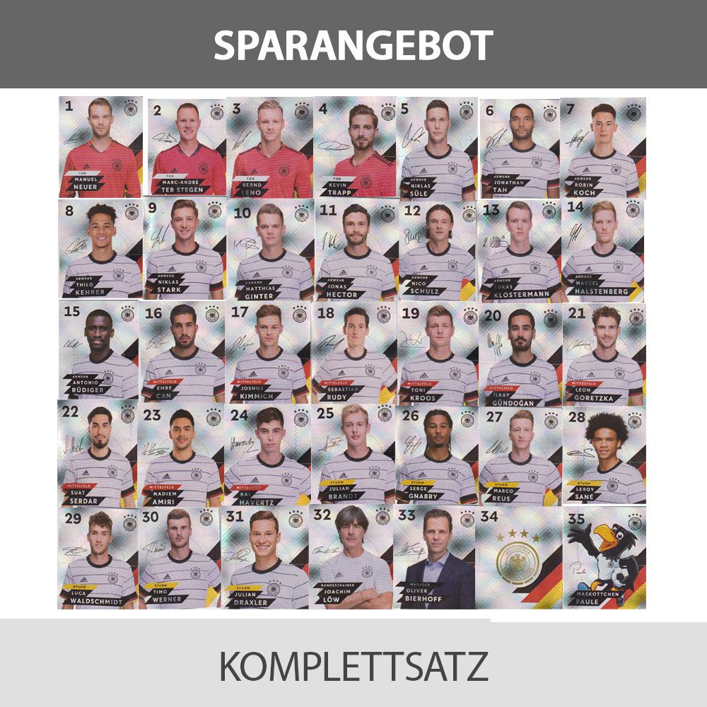 Sammelkarte EM 2020 REWE Sammelkarten - 1 Komplettsatz GLITZER