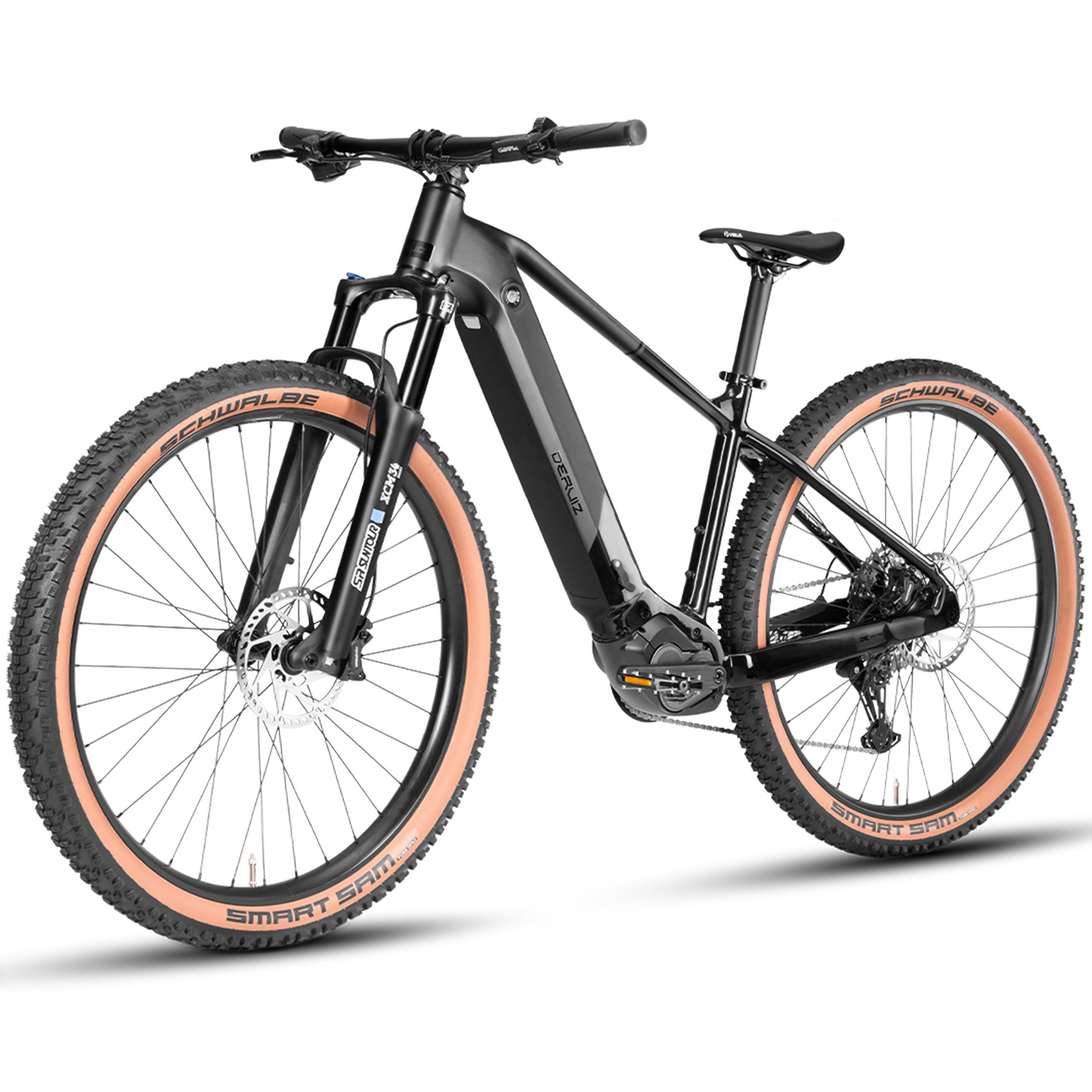 DERUIZ E-Bike Mountainbike 29 Zoll, 180km, 110Nm Mittelmotor, Bluetooth, Lockout-Federgabel, 11 Gang SHIMANO CUES ASLU6000T1R Schaltwerk, Kettenschaltung, Mittelmotor, 720 Wh, (6 Stufen, Trittfrequenz- und Drehmomentsensor, bis zu 170 kg), mit Anfahrhilfe, Haltefunktion, Elektrofahrrad für Damen und Herren