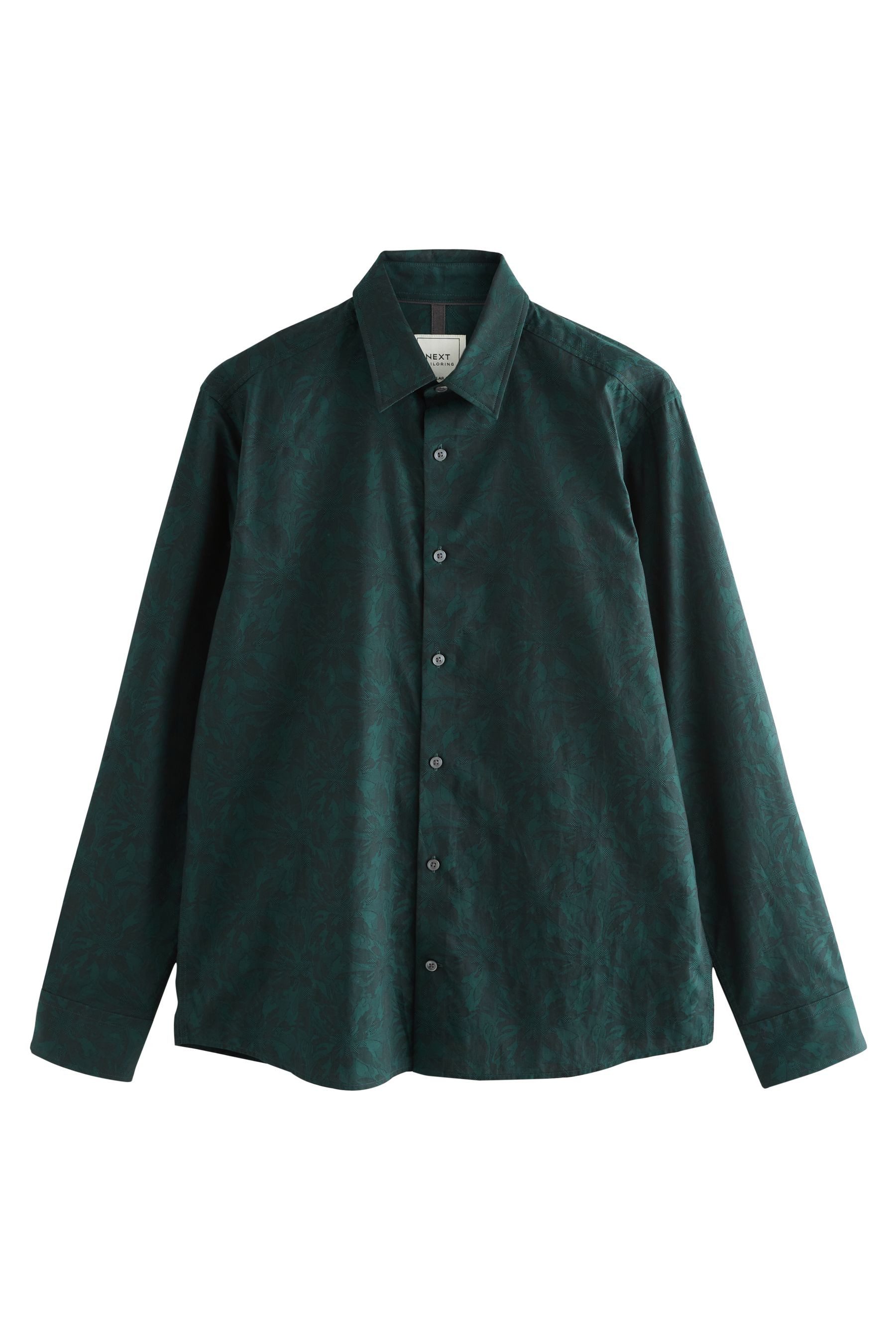 Langarmhemd Langarmshirt mit Jacquard-Blumenmuster
