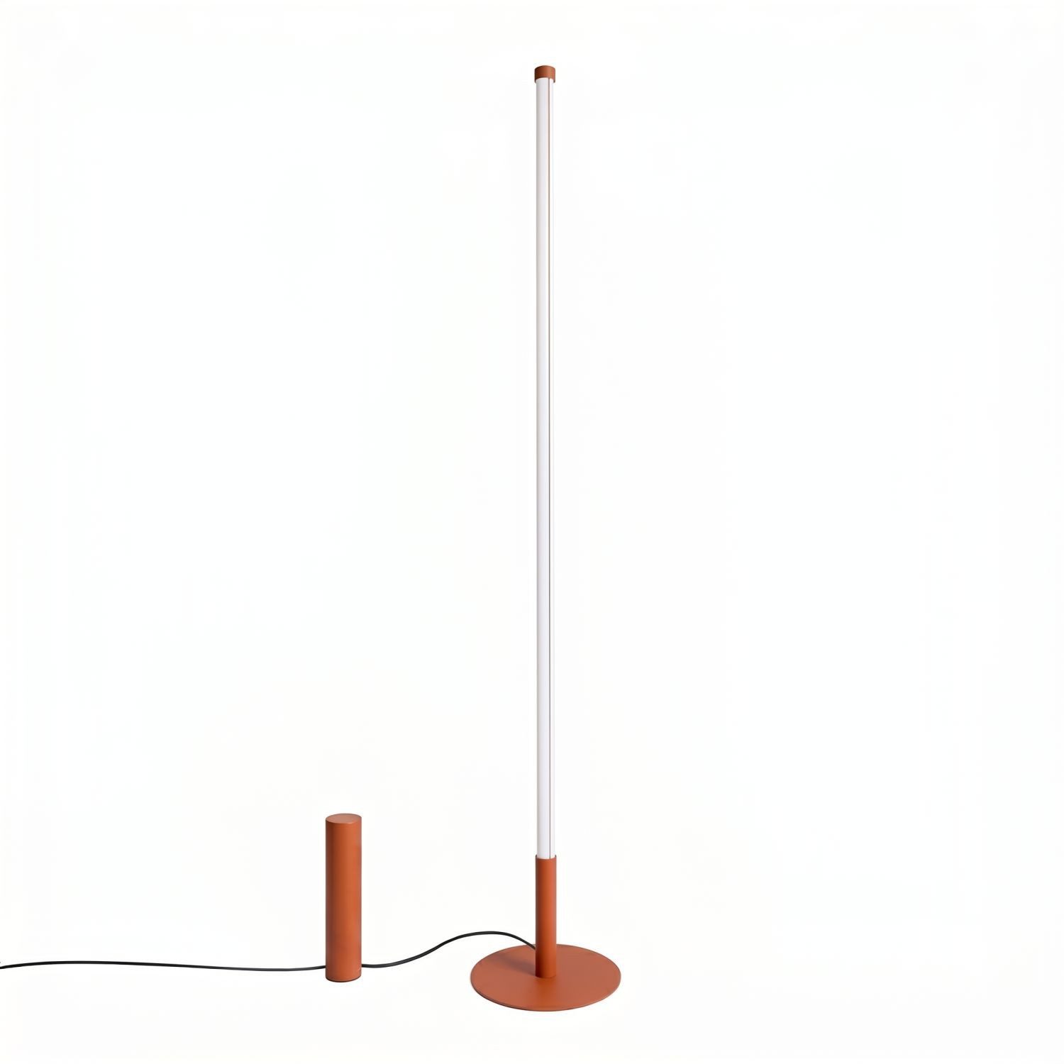 Licht-Erlebnisse Stehlampe ORSAY, LED fest integriert, Neutralweiß, LED dimmbar Metall 150 cm hoch Ockerrot rund 4000 K 4710 lm Modern