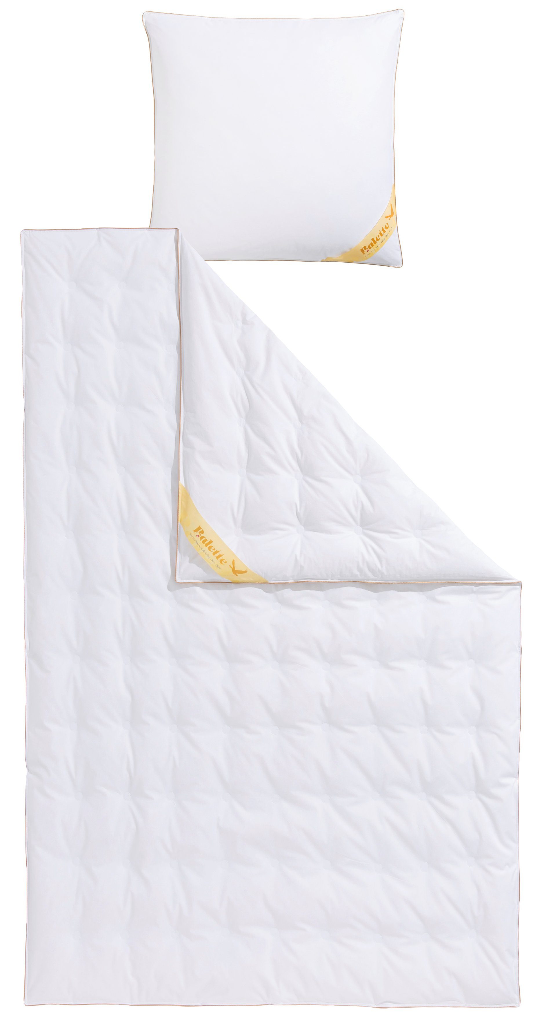Balette Gänsedaunenbettdecke + Kopfkissen Aileen 2er Set, Füllung: 100% Gänsedaunen, Bezug: 100% Baumwolle, 100% Gänsedaunenbettdecken & 3-Kammerkopfkissen zum tollen Preis!