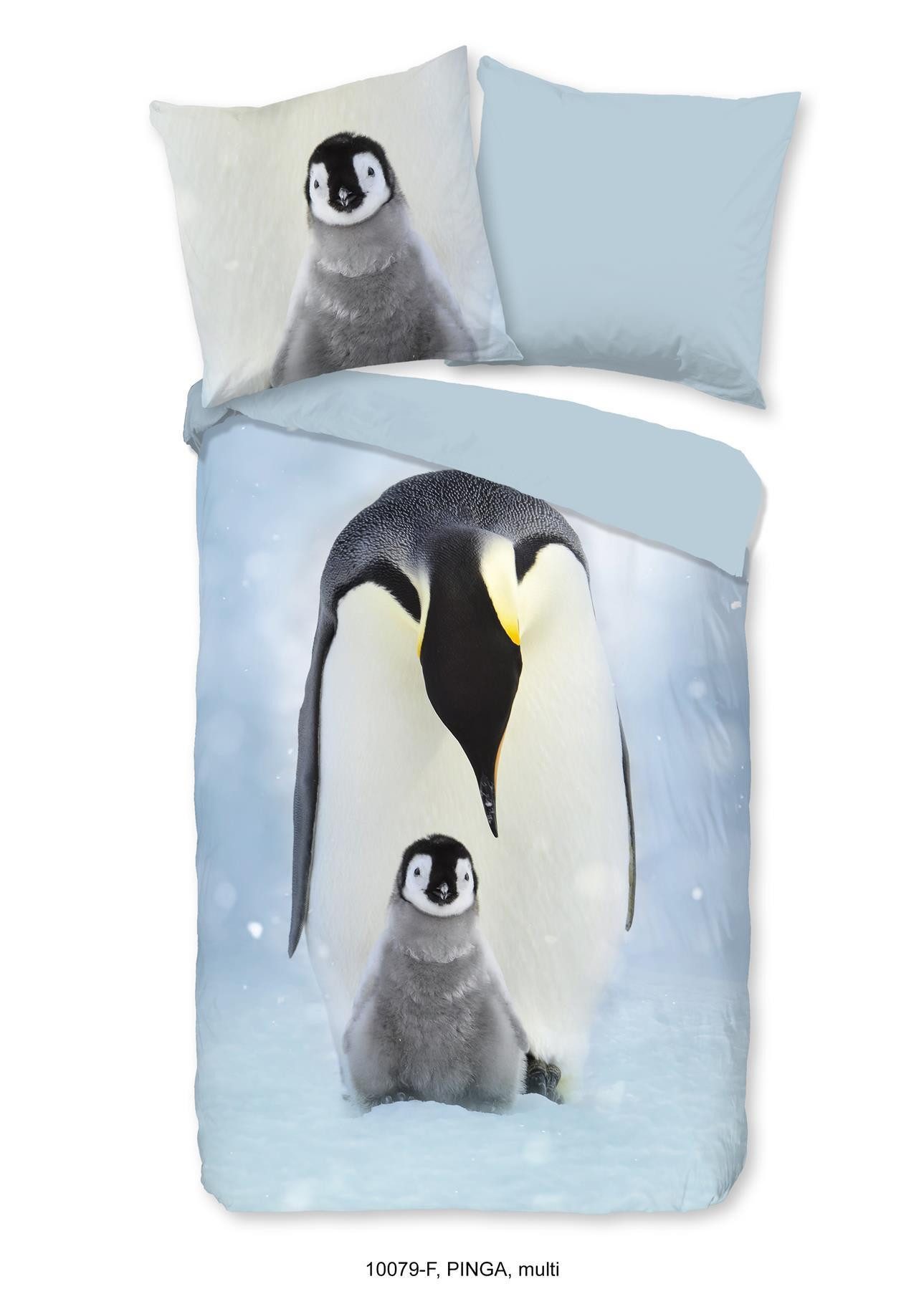 good morning Bettwäsche Flanell Bettwäsche 135 X 200 cm + 1- 80 X 80 cm Pinga bunt penguins, Baumwolle, 2 teilig, bettwäsche 135x200 baumwolle sale warm weihnachten 135x200 bettbezug