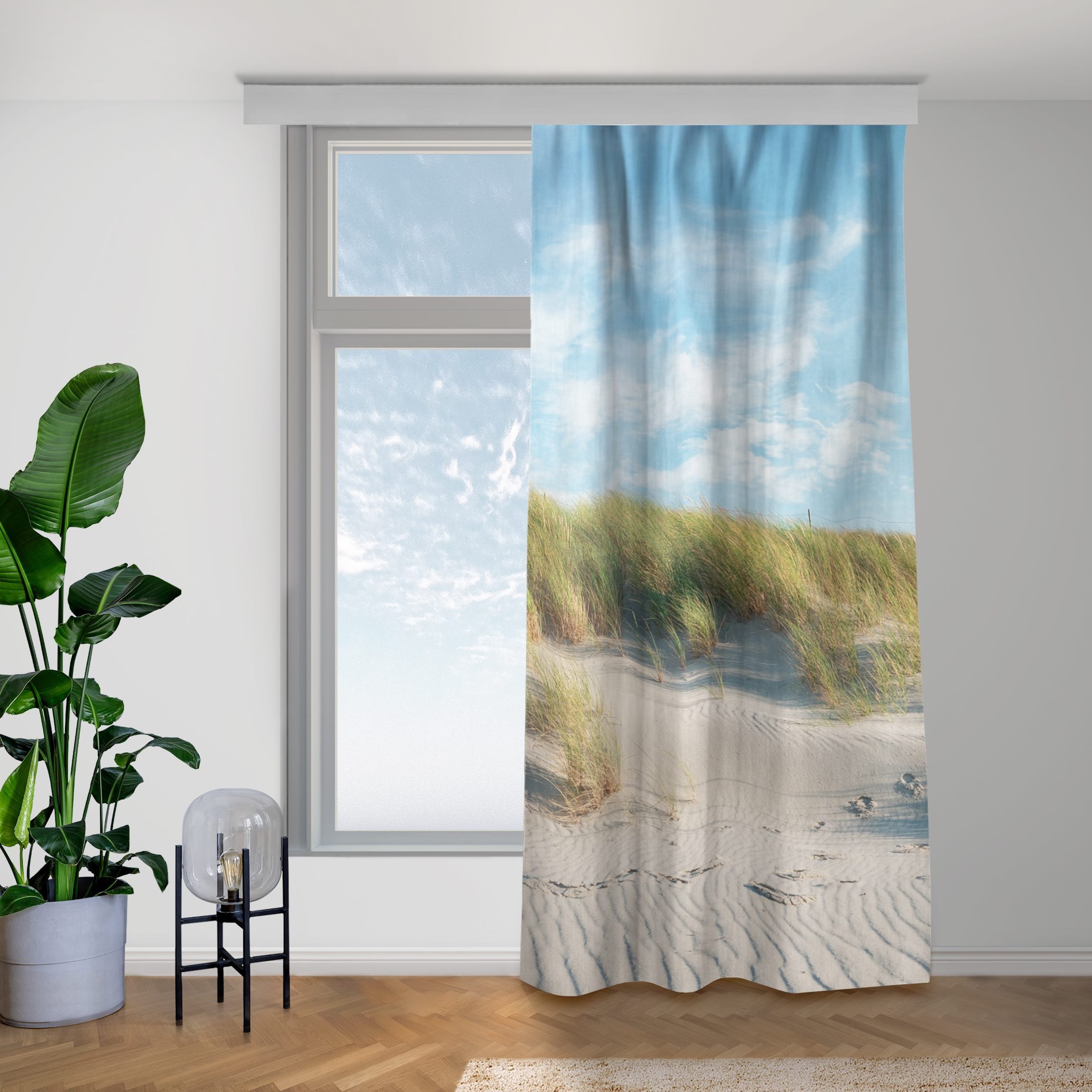 Bilderdepot24 Vorhang Gardine Natur Meer Strand Leuchtturm Nordsee Türvorhang Raumteiler (1 St), Multifunktionsband, blickdicht, Samt, Schiebegardinen Küche Schlafzimmer Wohnzimmer Schiebevorhang