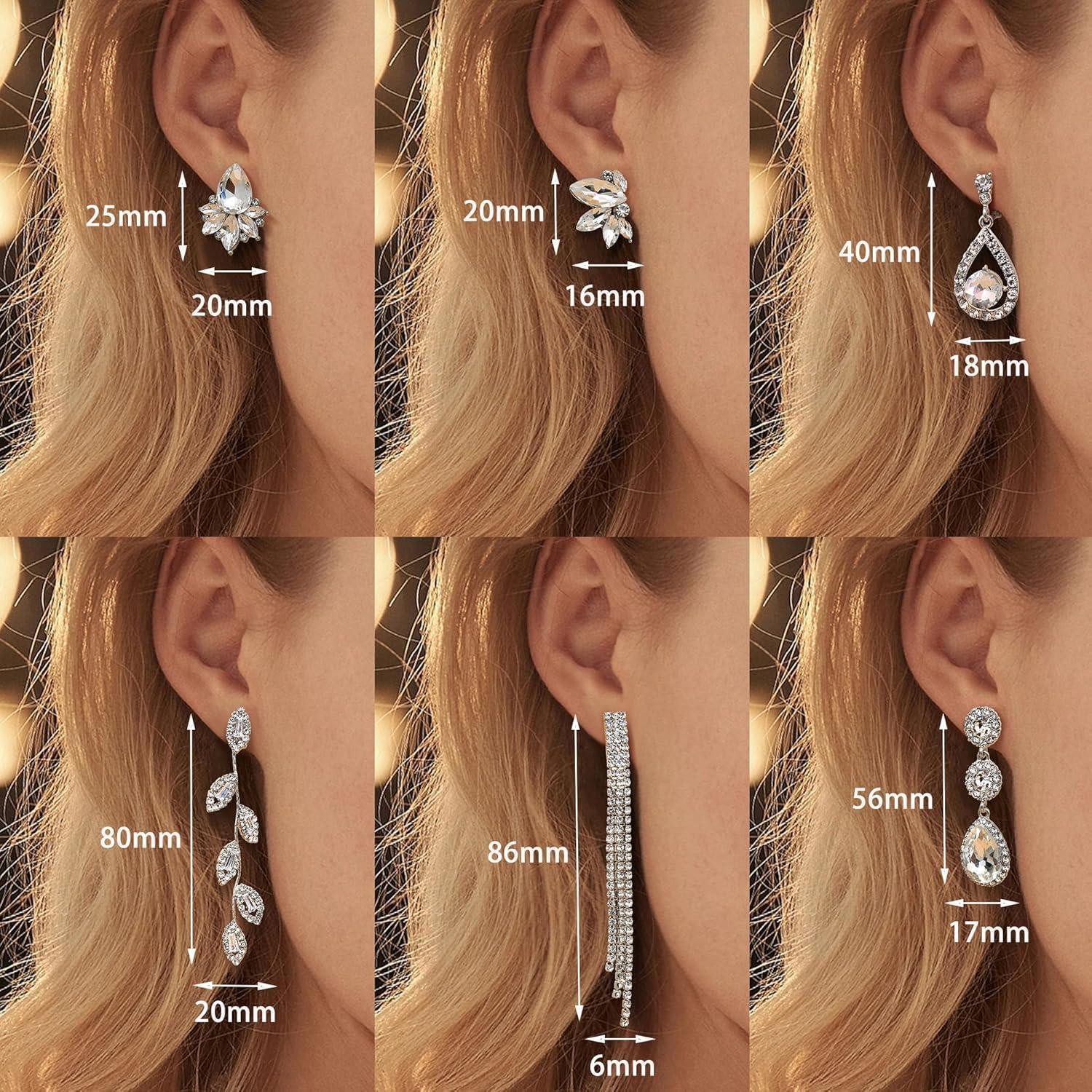 LuxusKollektion Ohrclip-Set Clip Ohrringe Silber Strass Quaste Non Piercing Clip Ohrringe Stil 1 – Bild 4 von 5