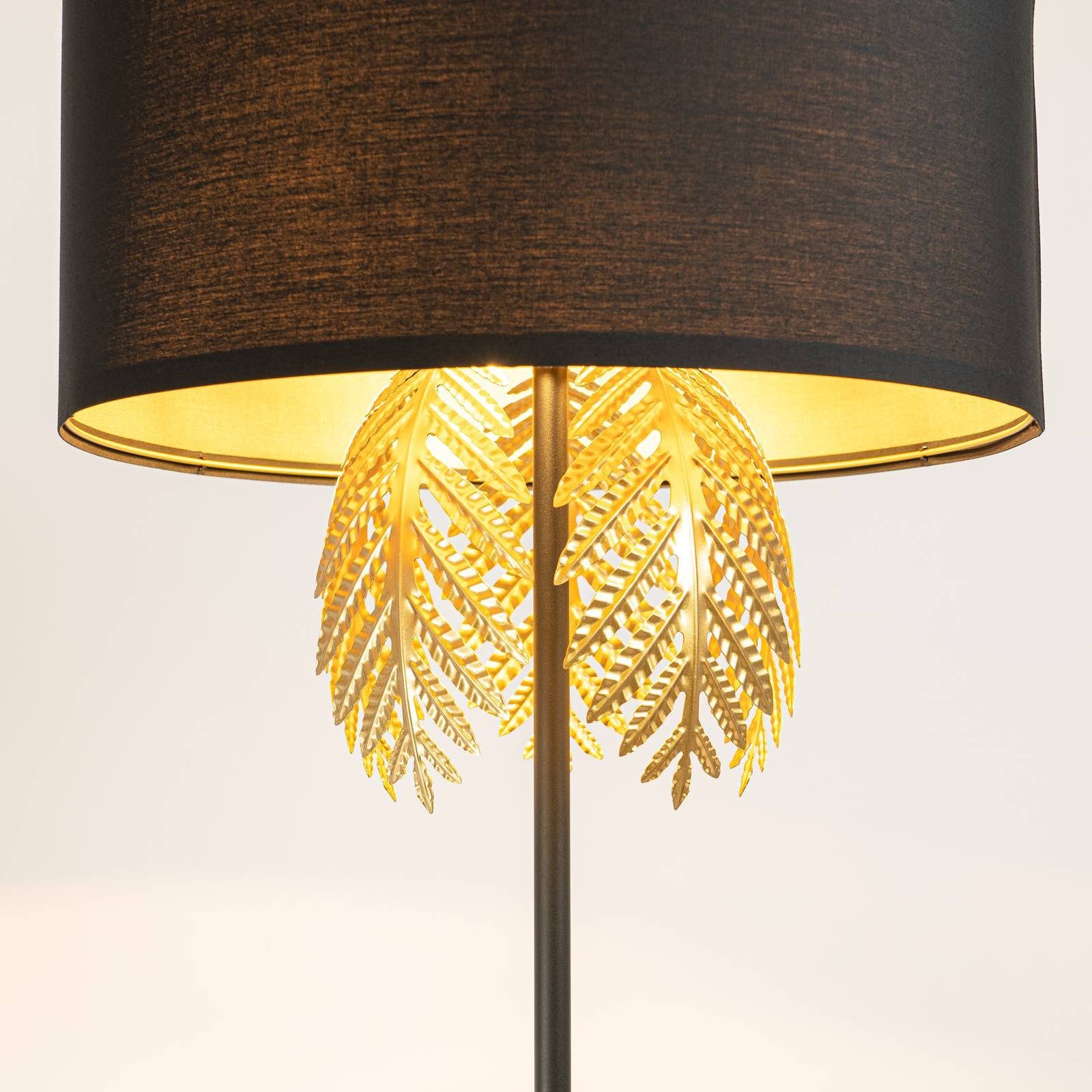 Design inklusive, Design, Schwarz, gold, E27, Malviras, nicht Eisen, Stoff, 3 flammig, Lucande Leuchtmittel Stehlampe