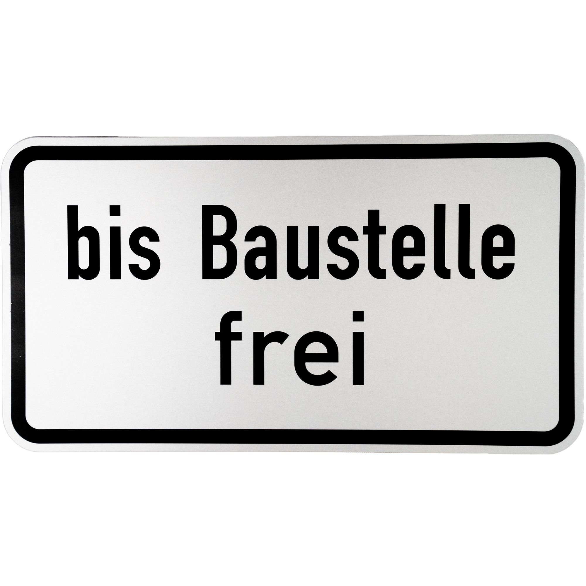 BauSupermarkt24 Verkehrsschild Verkehrszeichen 1028-31 " bis Baustelle frei " 330 x 600 Straßenschild