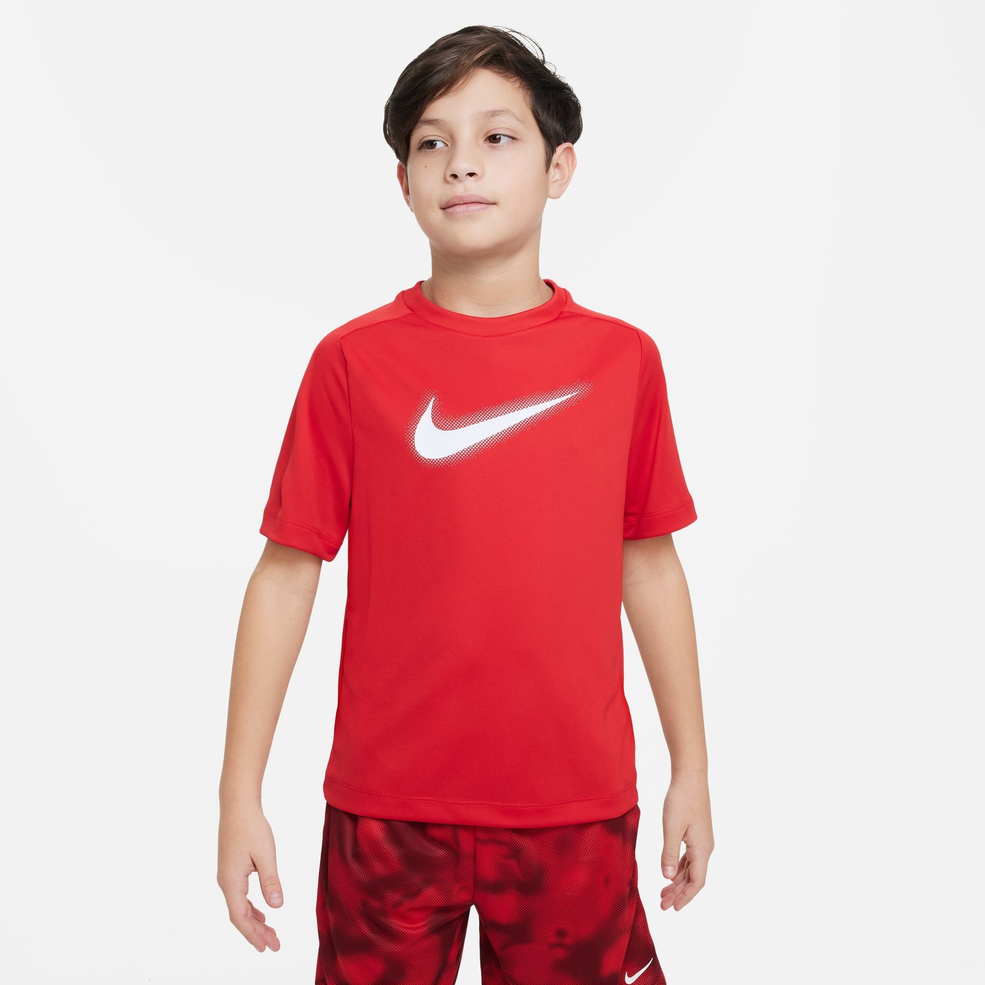 rot TRAINING Trainingsshirt KIDS' DRI-FIT TOP (BOYS) GRAPHIC MULTI+ BIG Nike