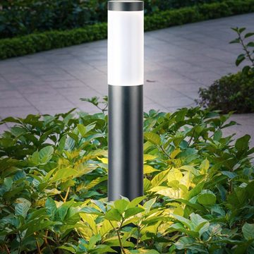 Globo LED Außen-Stehlampe, Leuchtmittel inklusive, Warmweiß, Außen Steh Leuchte ANTHRAZIT Garten Weg Beleuchtung