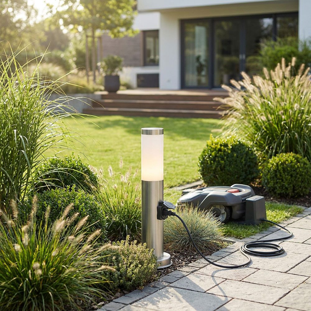 GLOBO LIGHTING Sockelleuchten, Leuchtmittel nicht inklusive, 2er Set Außen Bereich Steh Leuchte Steckdose Garten