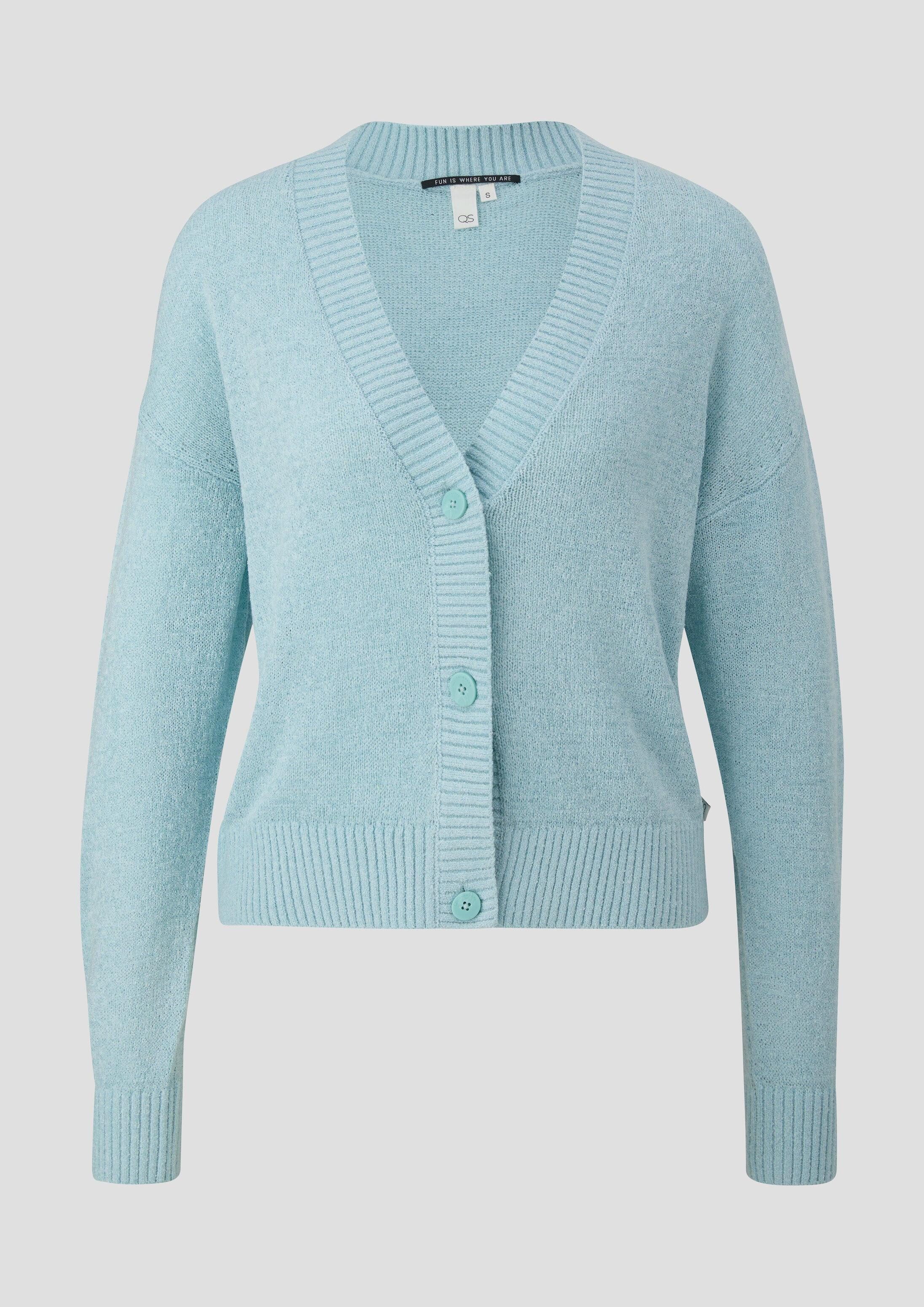 QS Cardigan Strickjacke Verkürzte Strickjacke mit Knöpfen