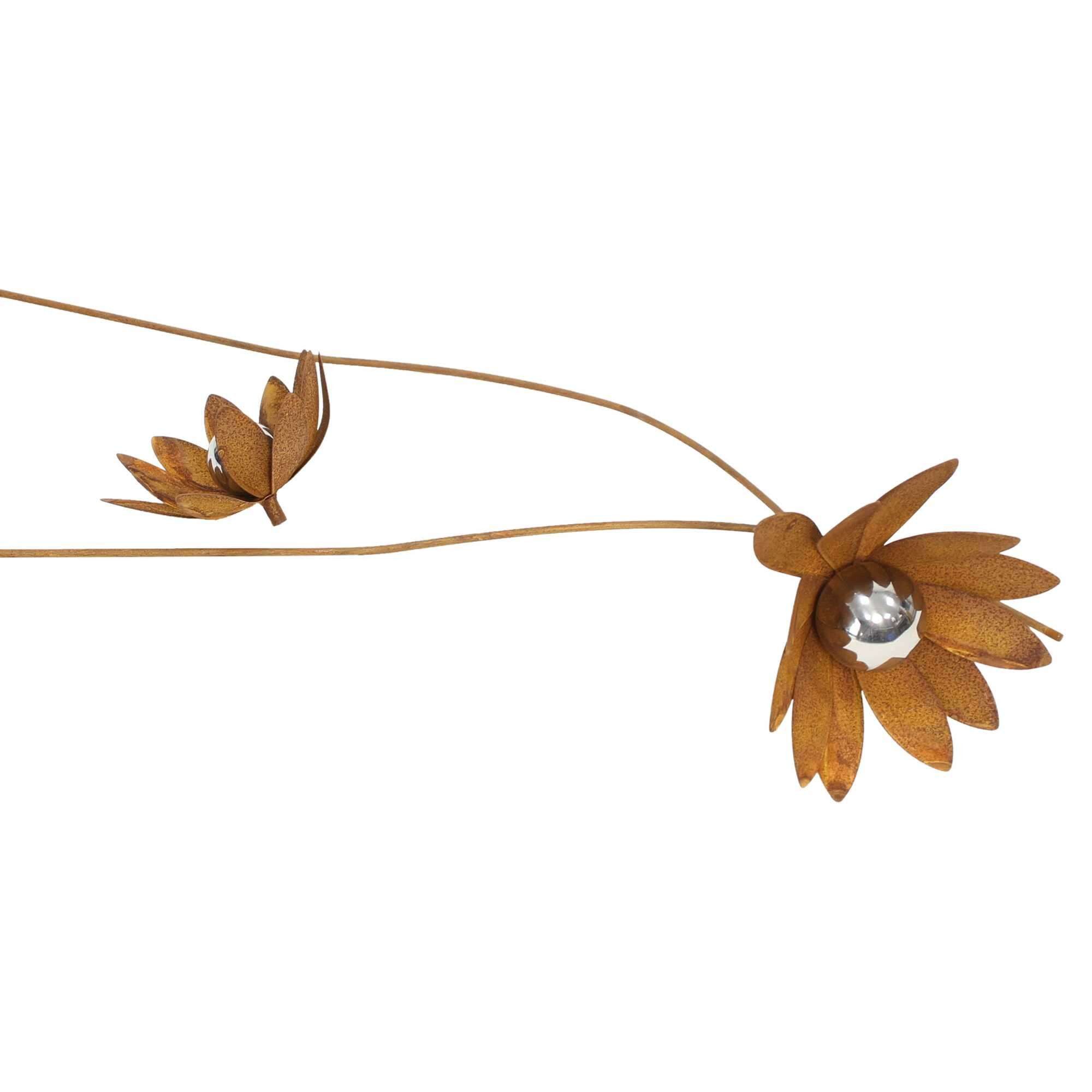 Dekoleidenschaft Gartenstecker "Blume" Metall mit Rost Finish, rostige Outdoor Metalldeko, Rostdeko (2-St., im Set) 85 + 105 cm hoch, Metallstecker, Gartendeko  – Bild 5 von 5