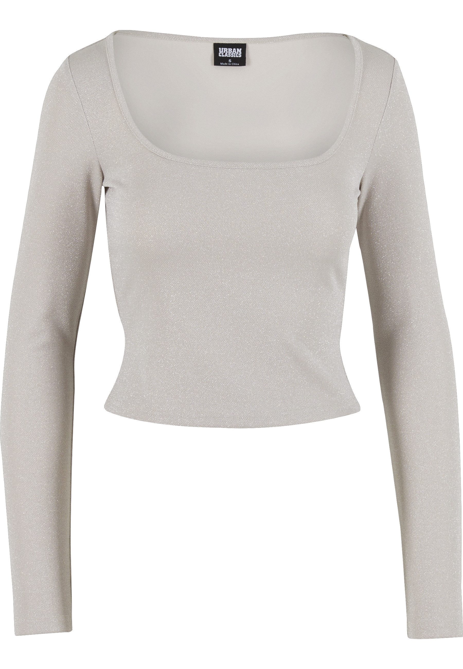 T-Shirt Urban Classics Ladies Glitter Square Neck Longsleeve