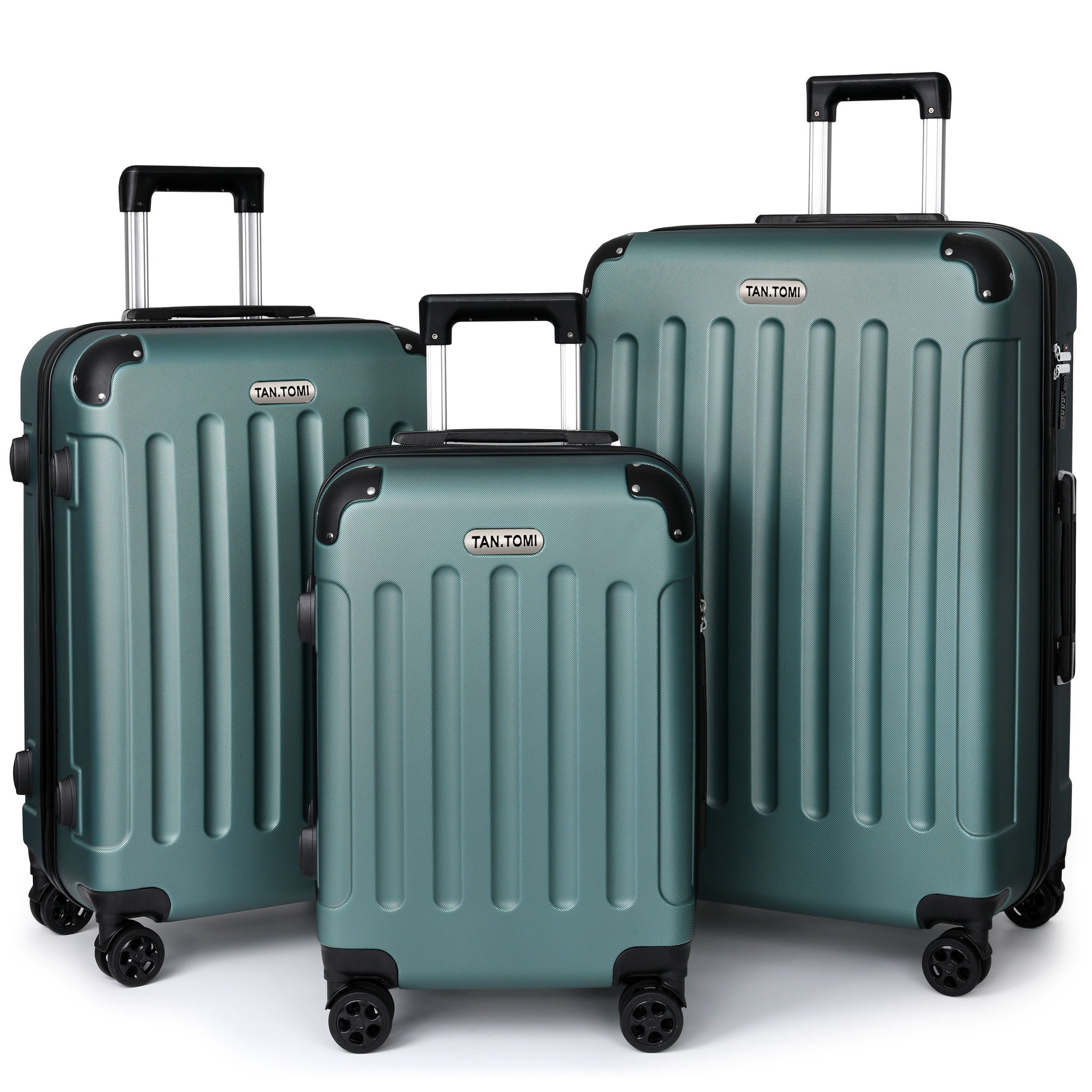 TAN.TOMI Kofferset 3-Tlg Reisekoffer Koffer Kofferset Trolleys Hartschale, 4 Rollen, Trolley Handgepäck Große Kapazität mit 4 Rollen und Zahlenschloss