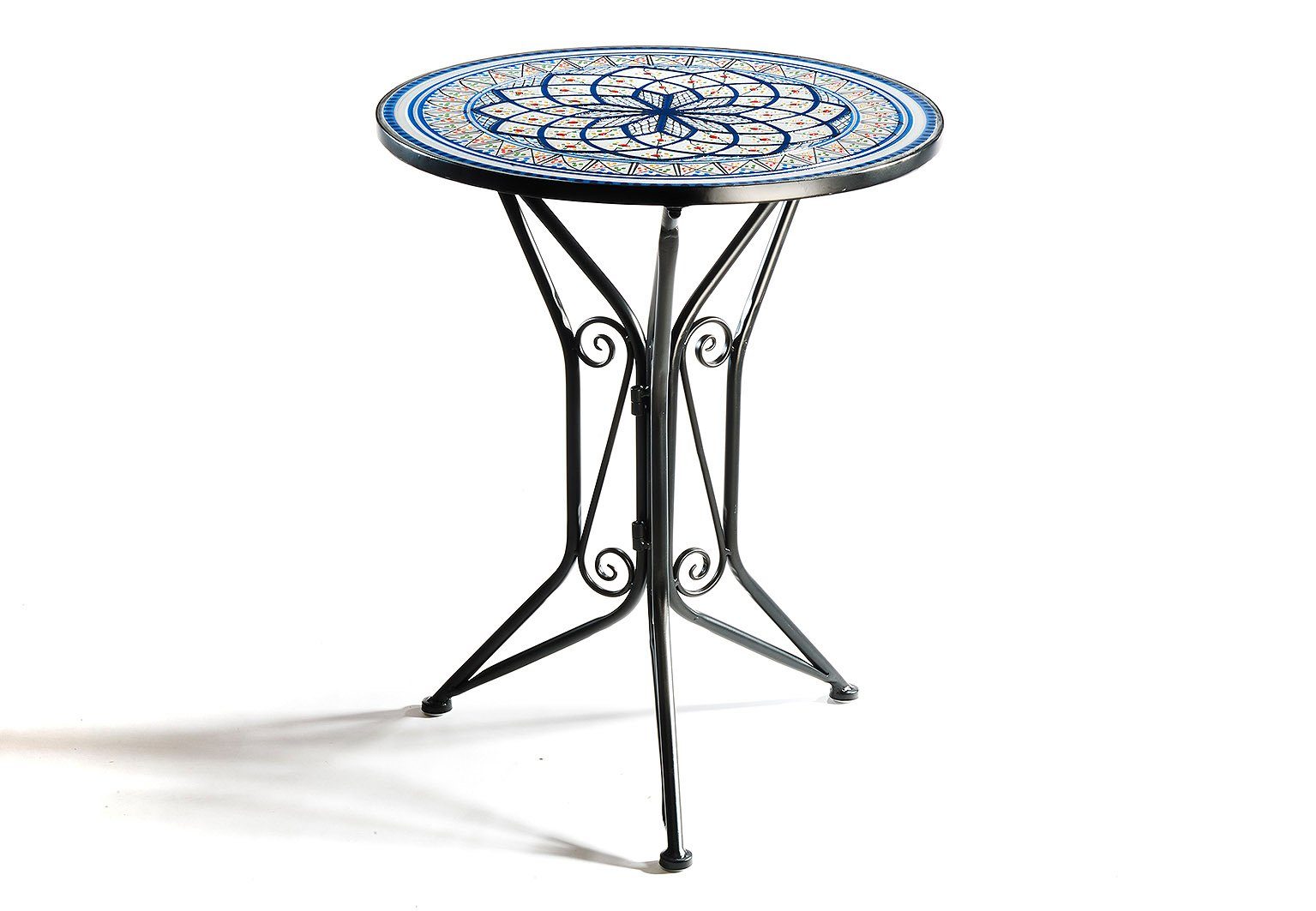 Kobolo Gartenmöbelset »Metalltisch mit Mosaikoptik weiß blau D 55 cm«,  (1-tlg) online kaufen | OTTO