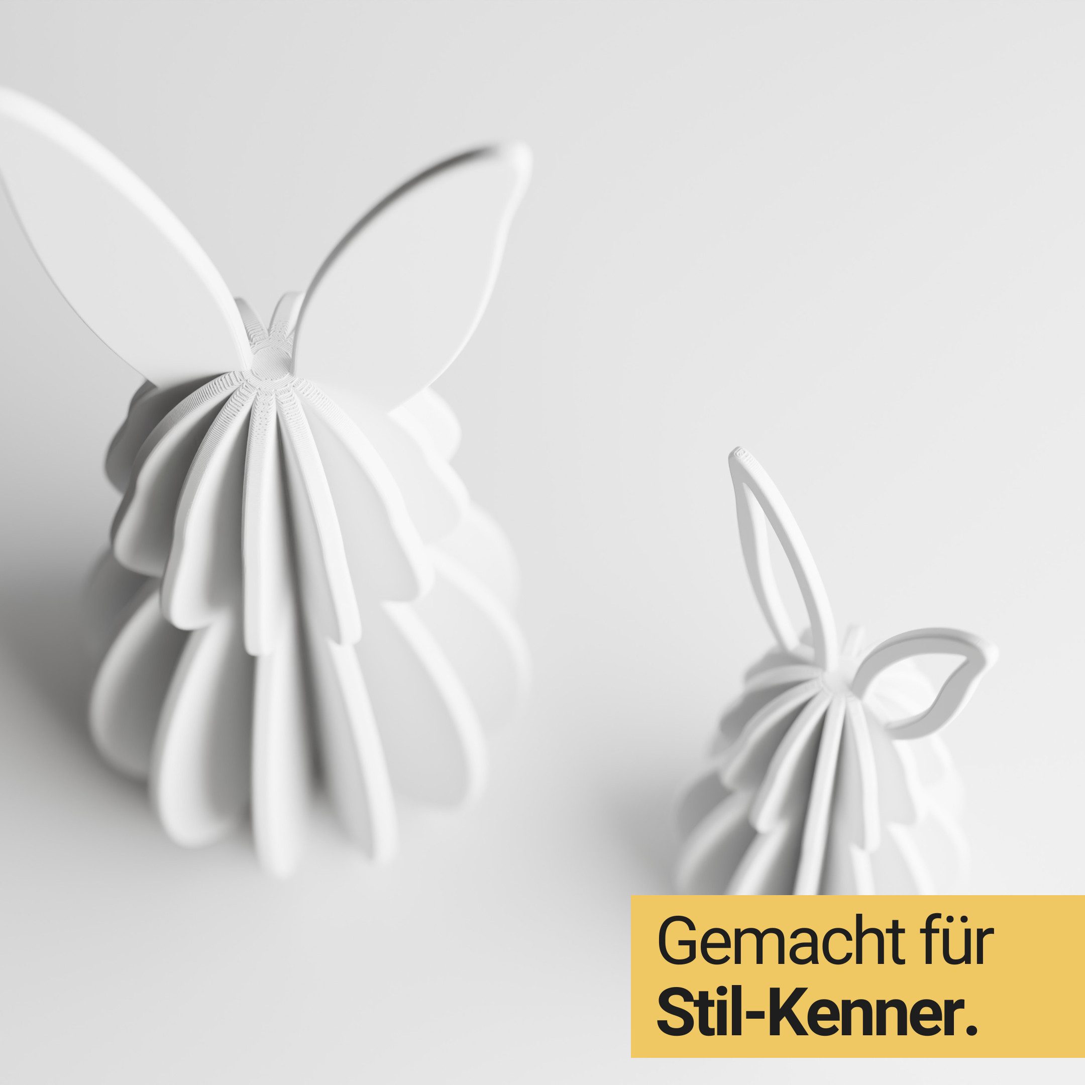 Shapes - Decorations Dekofigur Minimalistisches Osterhasen Set – Deko Hasen groß & klein (2er Set, 1 x Hasenfigur (klein), 1 x Hasenfigur (groß), Dekofiguren für Ostern