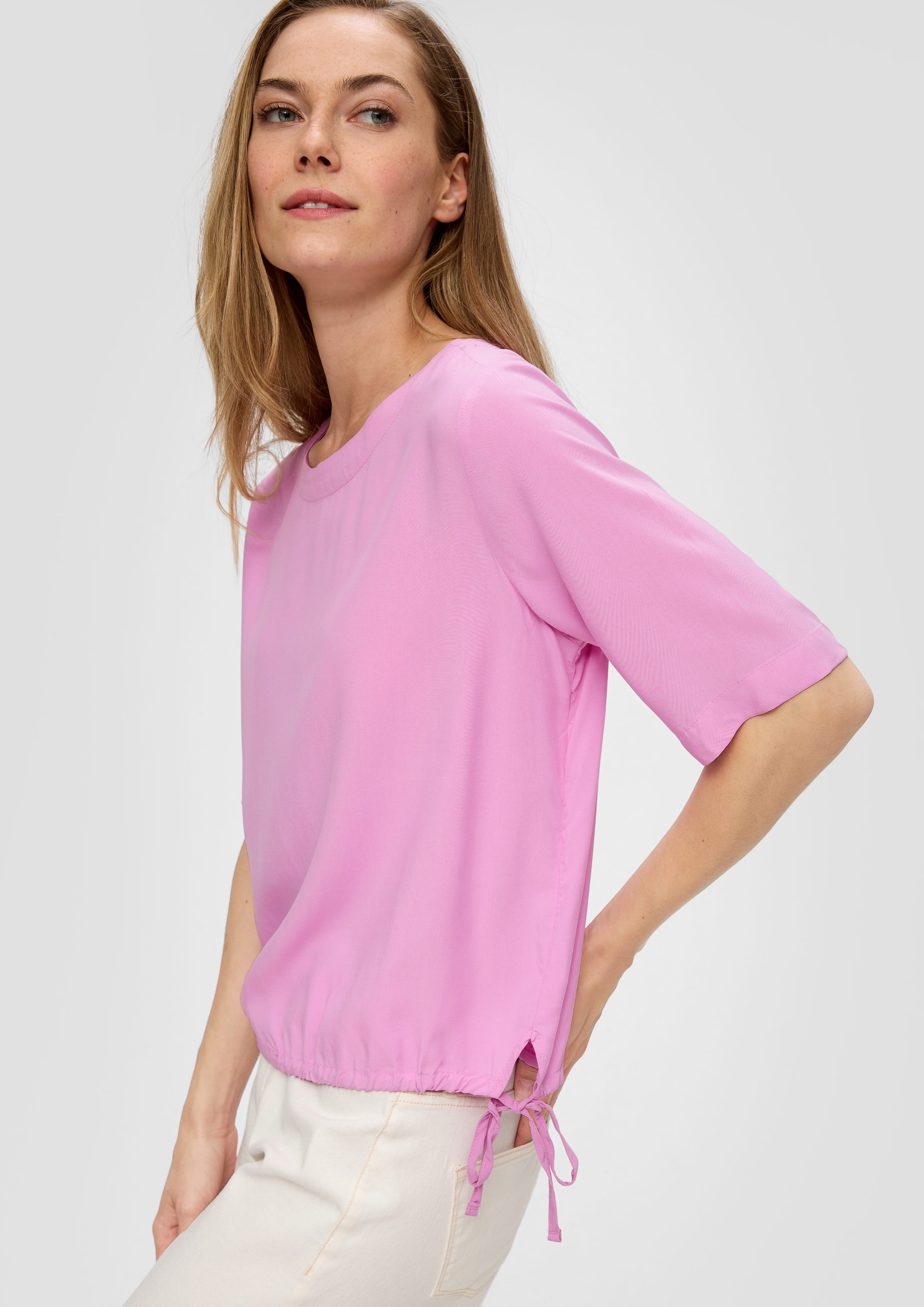 s.Oliver Kurzarmbluse Gemustertes Blusenshirt aus Viskose günstig online kaufen