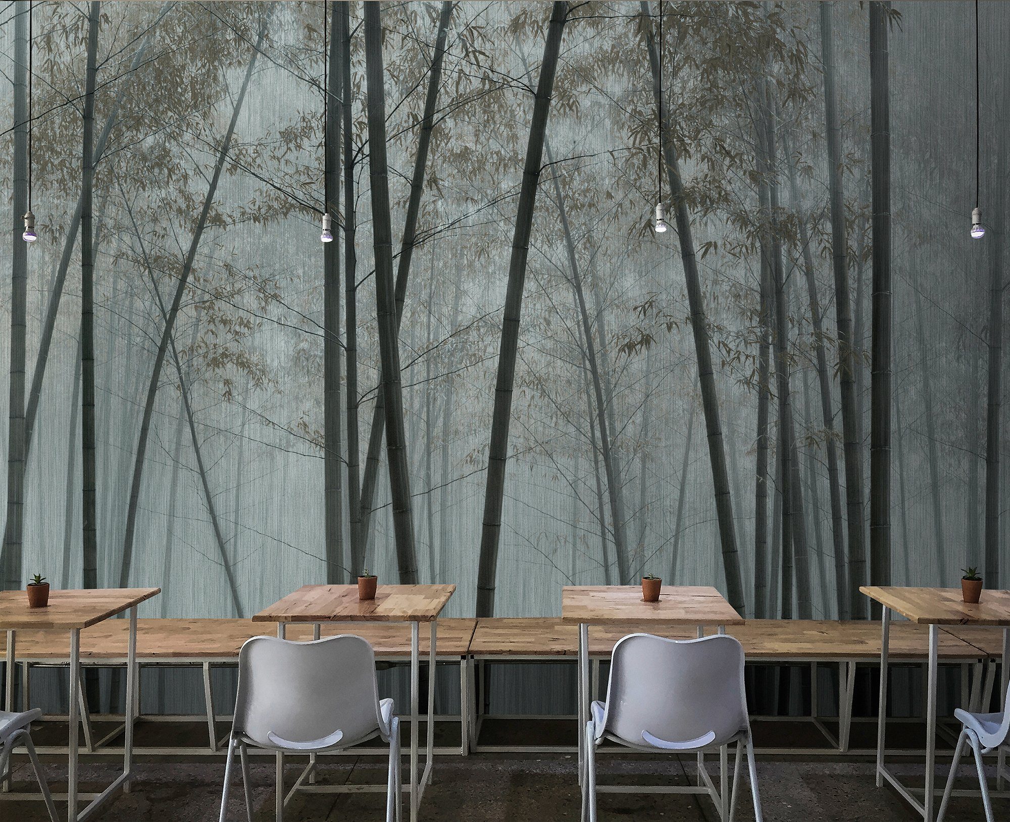 living walls Fototapete Walls by Patel In The Bamboo, glatt, Vlies, Wand grau