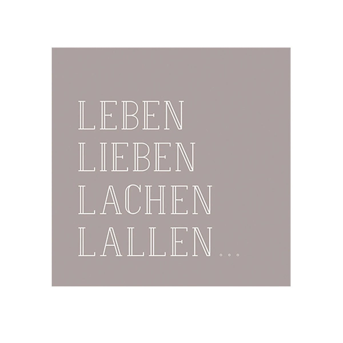 Räder Design Papierserviette Serviette Cocktailserviette Leben, Lieben, Lachen, Lallen räder Design